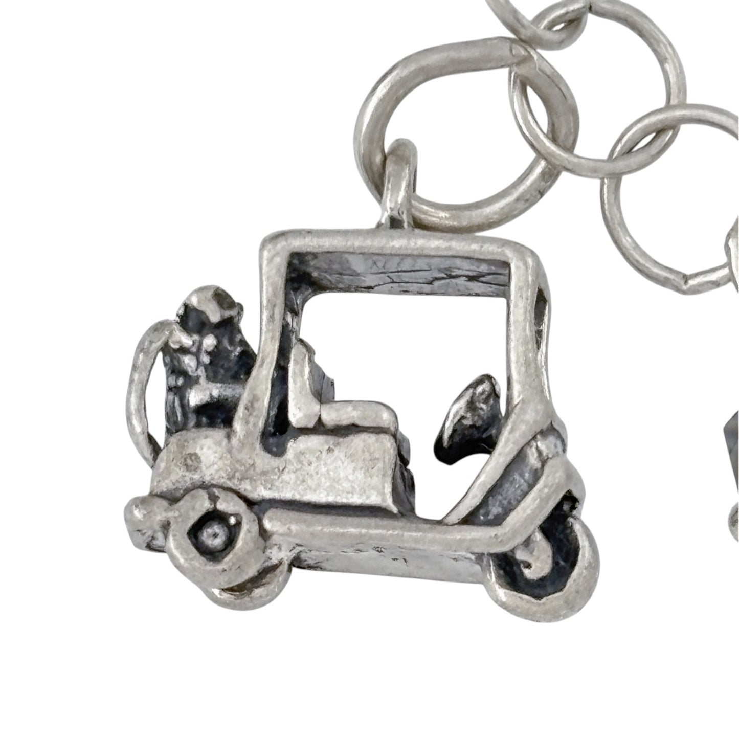 Vintage Sterling Silver 925 Golf Charm Bracelet 6.5-7.5"