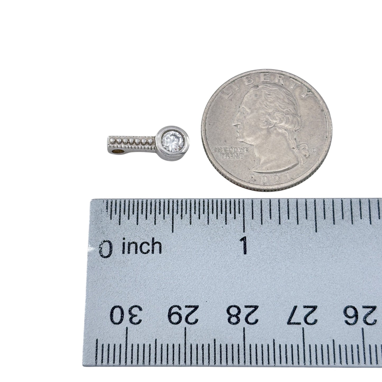 Vintage Sterling Silver 925 Cubic Zirconia Pendant