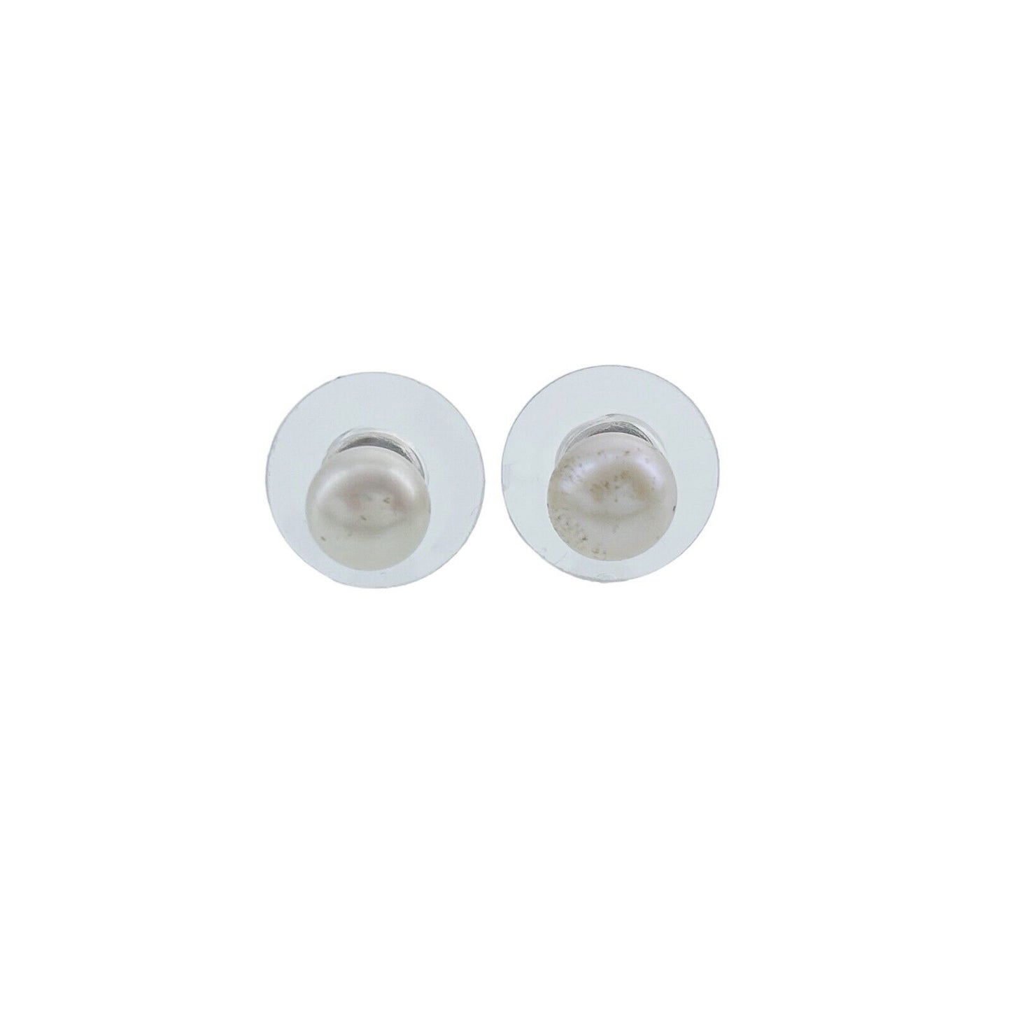 Vintage Sterling Silver 925 White Simulated Pearl Stud Earrings