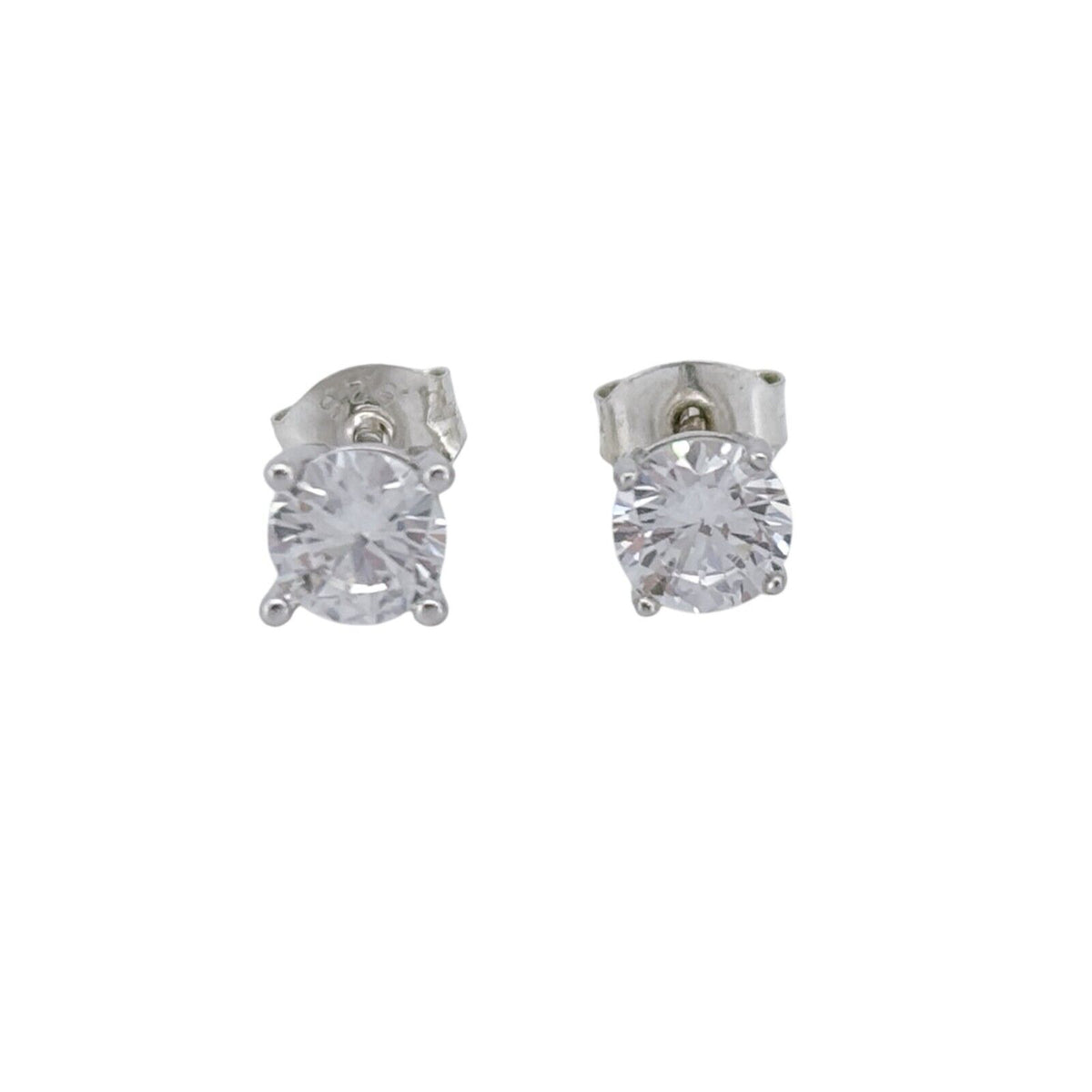 Vintage Sterling Silver 925 Cubic Zirconia Stud Earrings