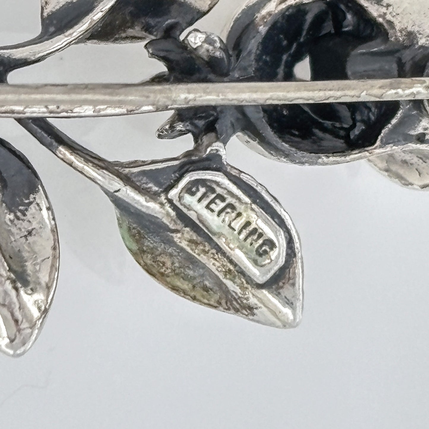Vintage Sterling Silver 925 Rose Brooch
