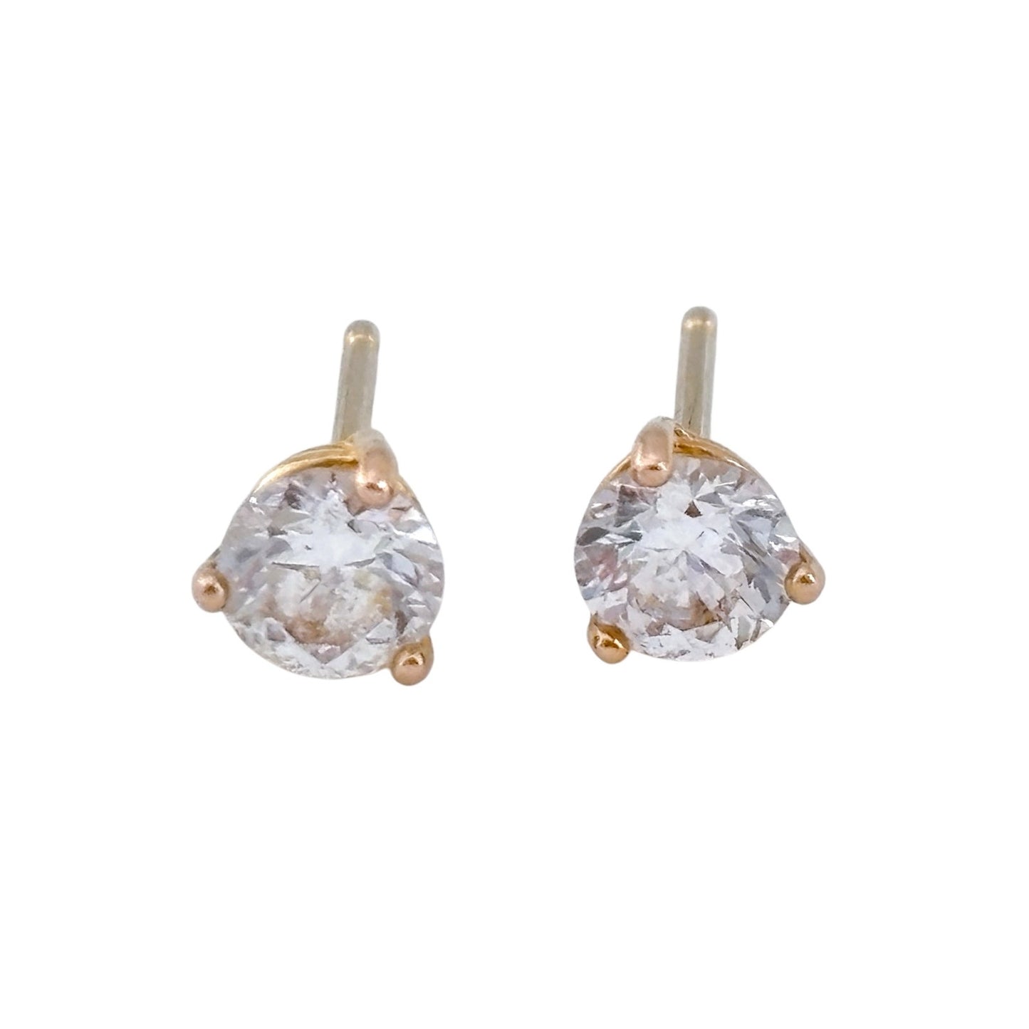 Vintage Sterling Silver 925 Cubic Zirconia Stud Earrings