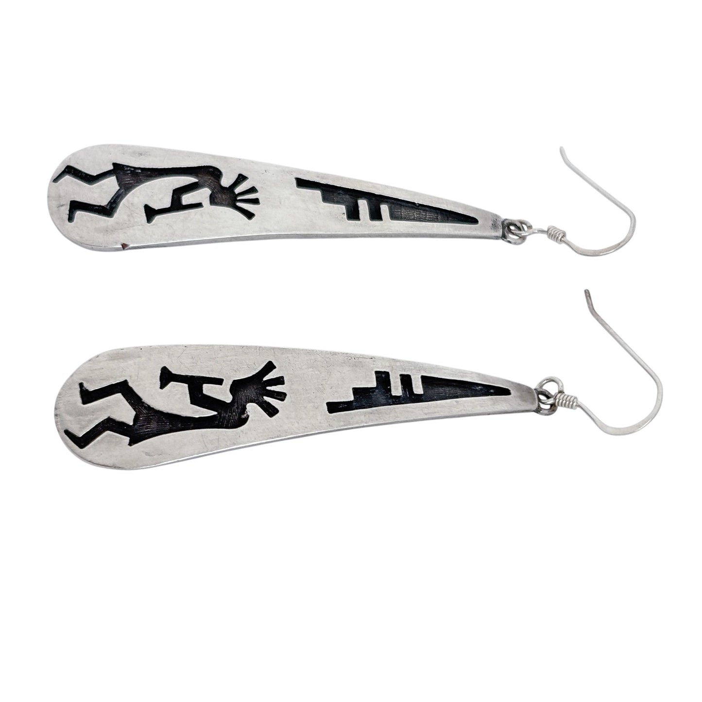 Vintage Sterling Silver 925 Kokopelli Dangle Earrings
