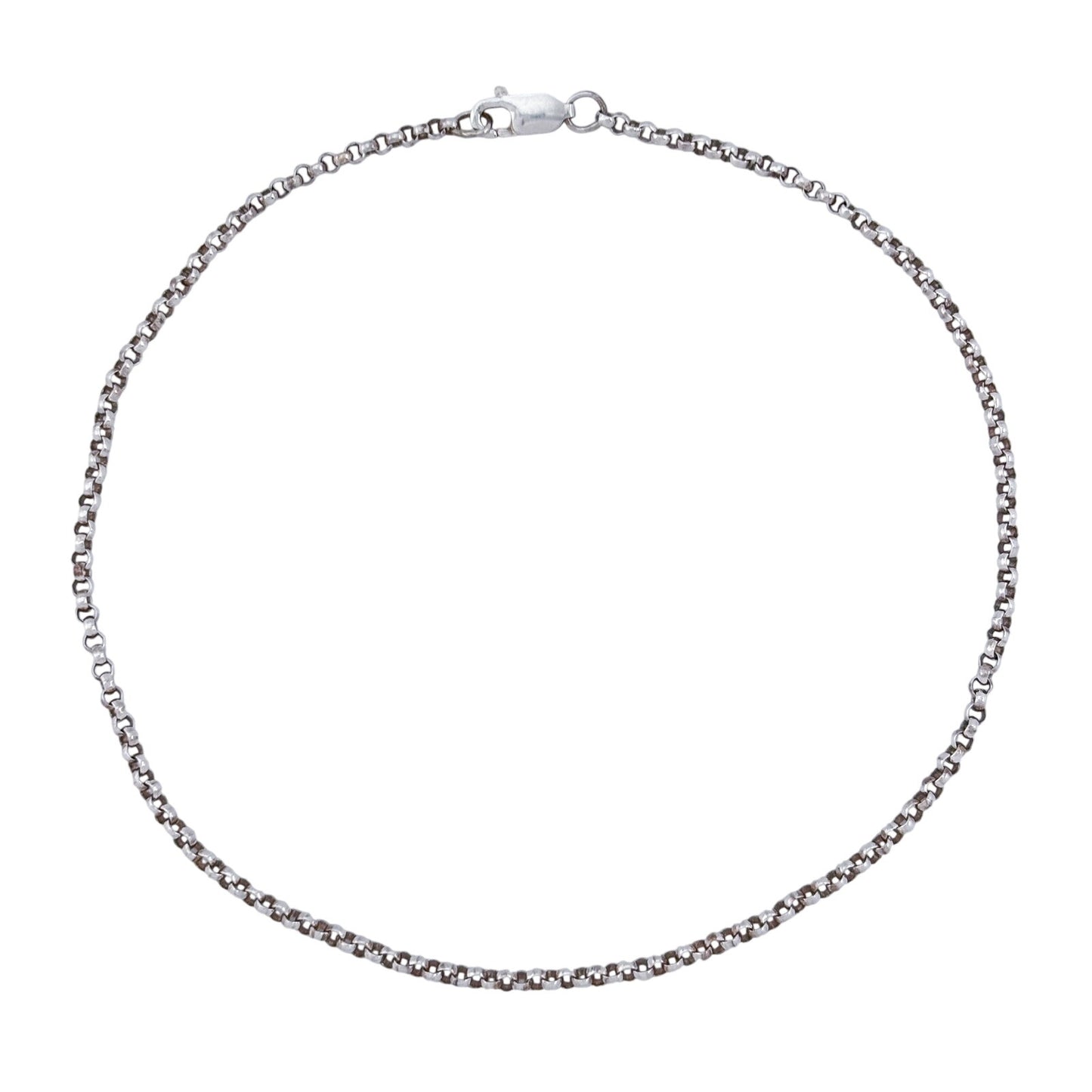 Vintage Sterling Silver 925 Box Chain Anklet 10.5"