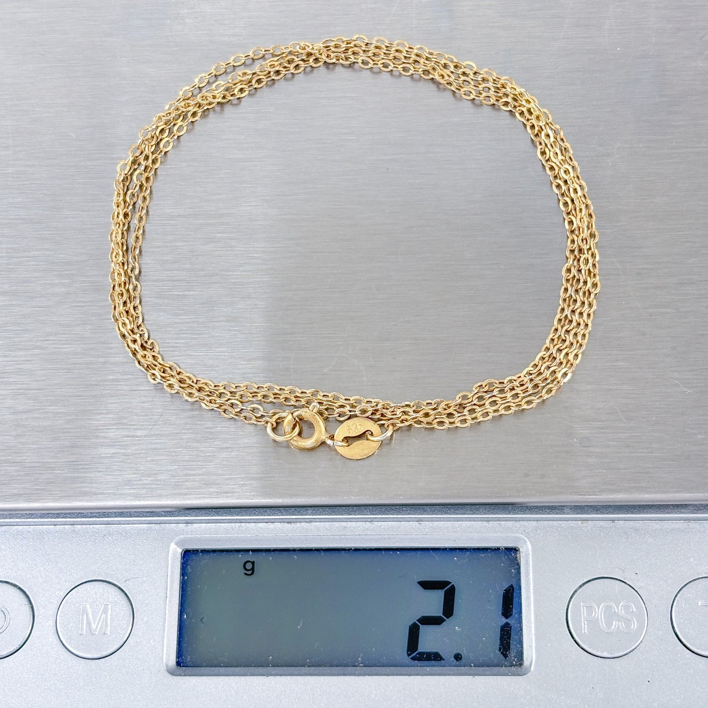 Vintage Gold-Tone Sterling Silver 925 Cable Link Chain Necklace 28"
