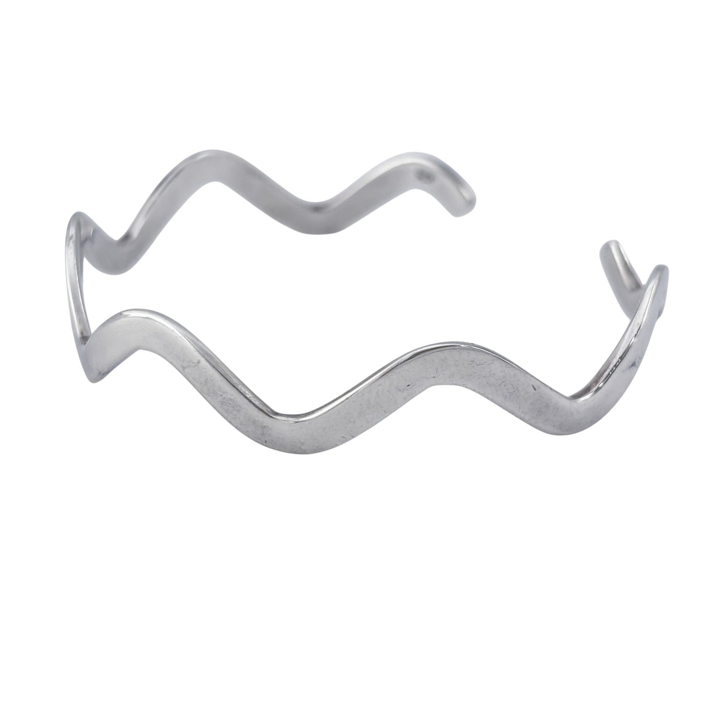 Vintage Sterling Silver 925 Wavy Cuff Bracelet 7"