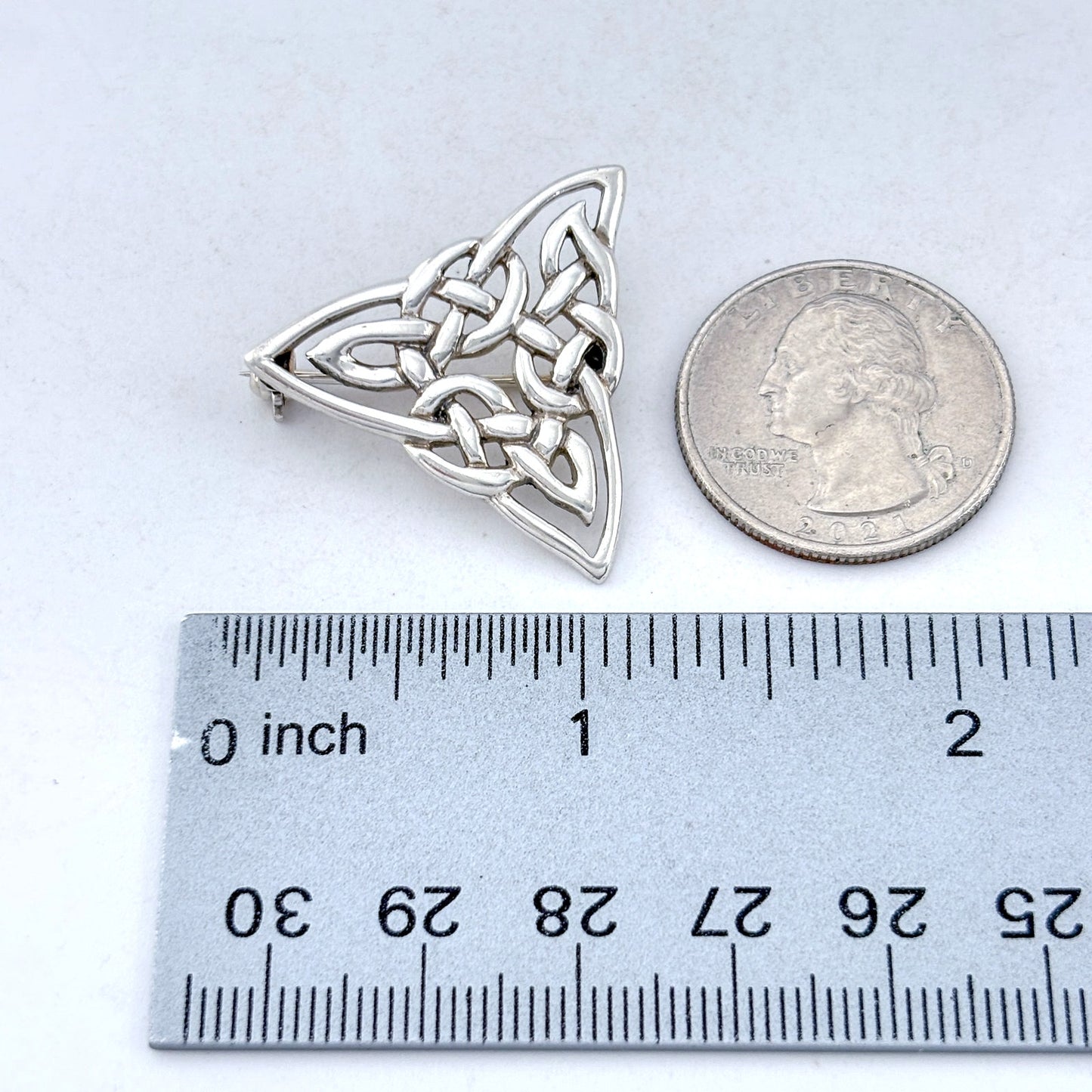 Vintage Sterling Silver 925 Celtic Triquetra Brooch