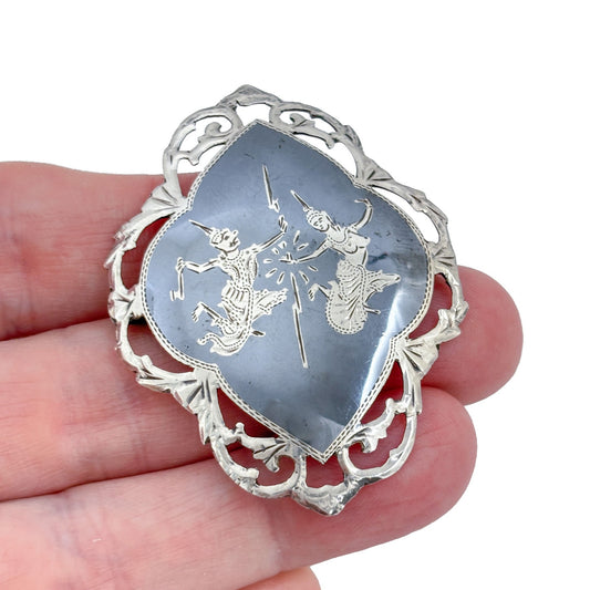 Vintage Sterling Silver 925 Thai Dancer Brooch