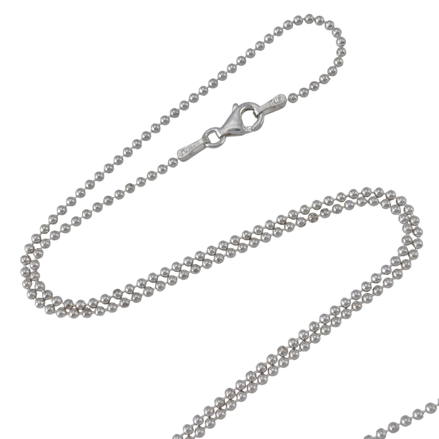 Vintage Italian Sterling Silver 925 Ball Bead Chain Necklace 20"