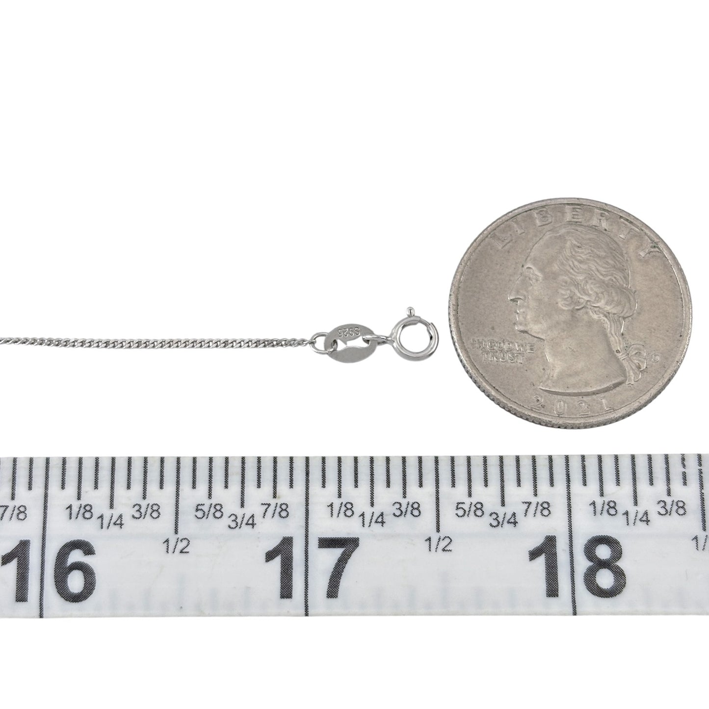 Vintage Sterling Silver 925 Curb Link Chain Necklace 15.5", 16.5", 17.5"