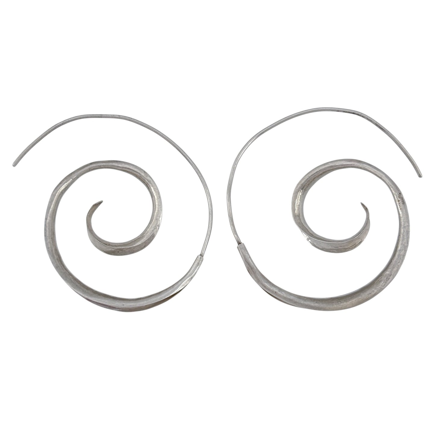 Vintage Sterling Silver 925 Spiral Hoop Earrings