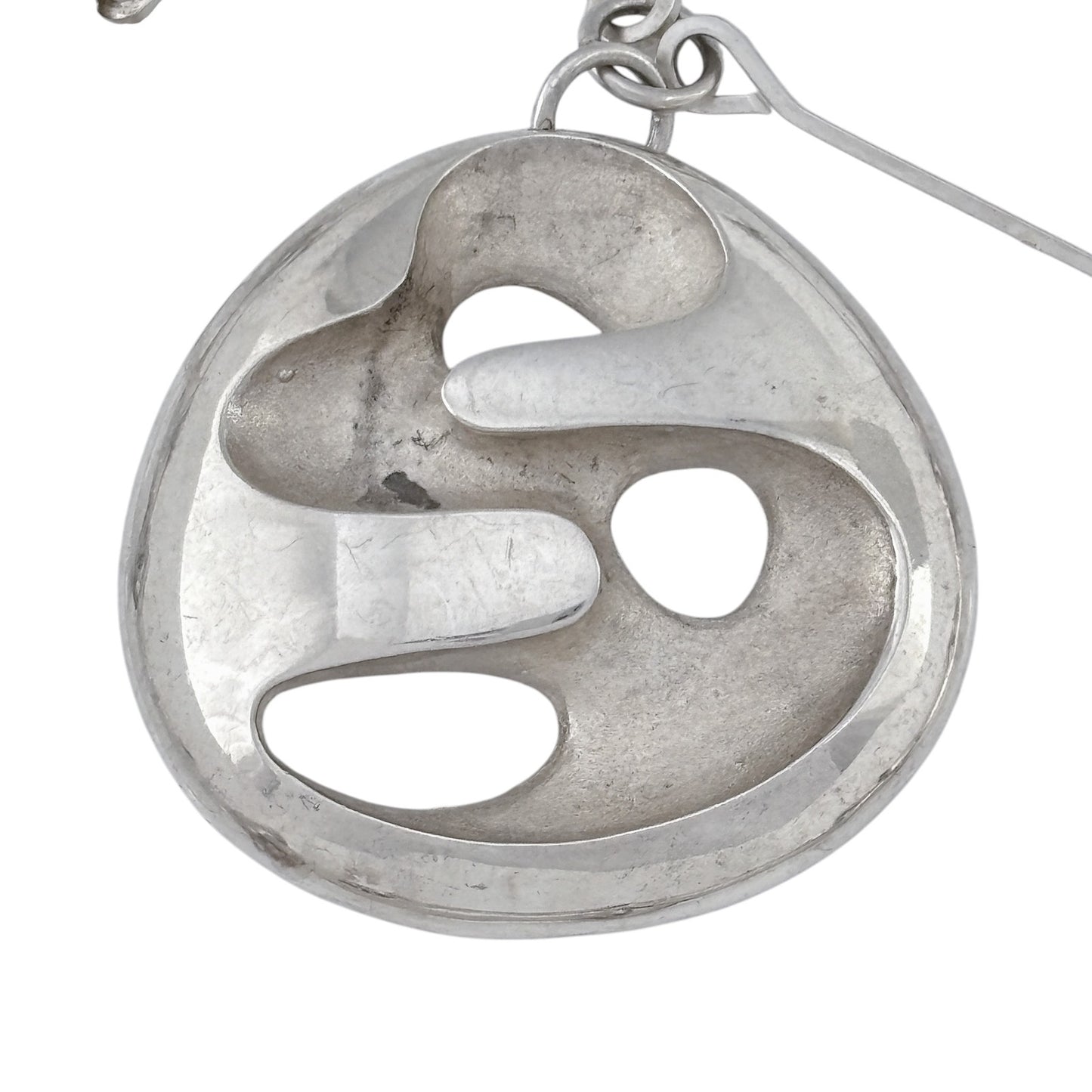 Vintage Sterling Silver 925 Abstract Pendant Necklace 24"