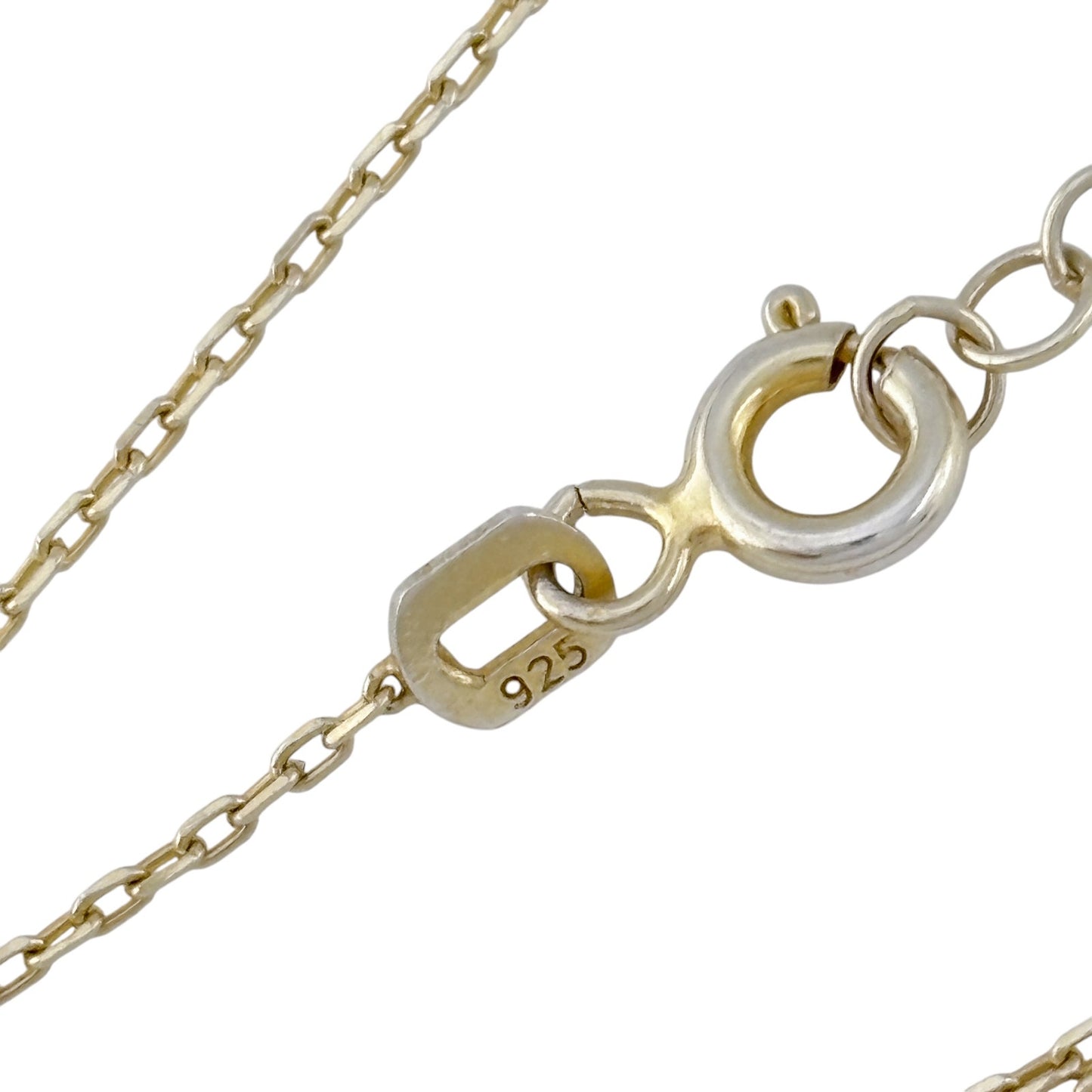 Vintage Gold-Tone Sterling Silver 925 Cable Link Chain Necklace 16.5"-17.5"