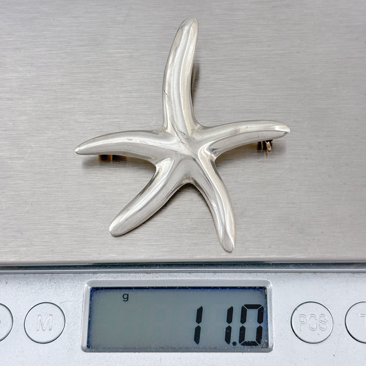 Vintage Sterling Silver 925 Starfish Brooch