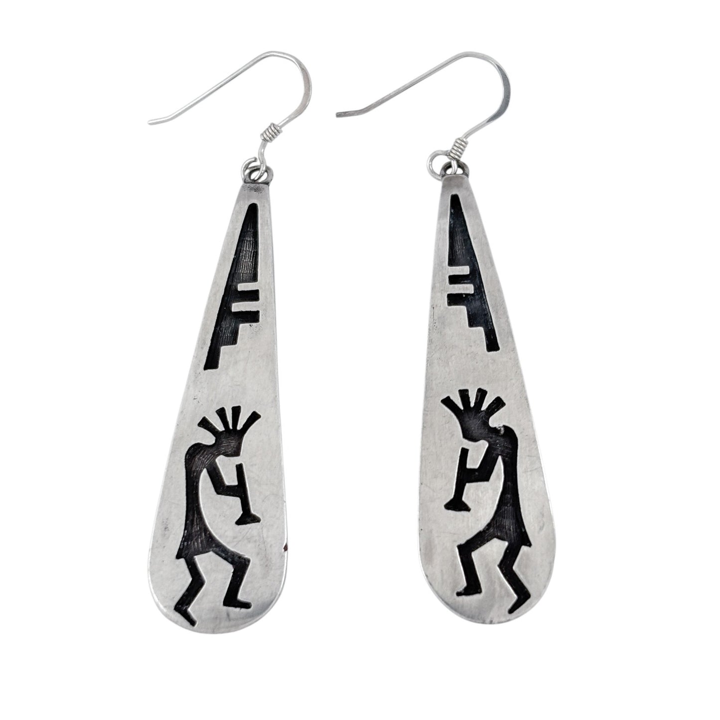 Vintage Sterling Silver 925 Kokopelli Dangle Earrings