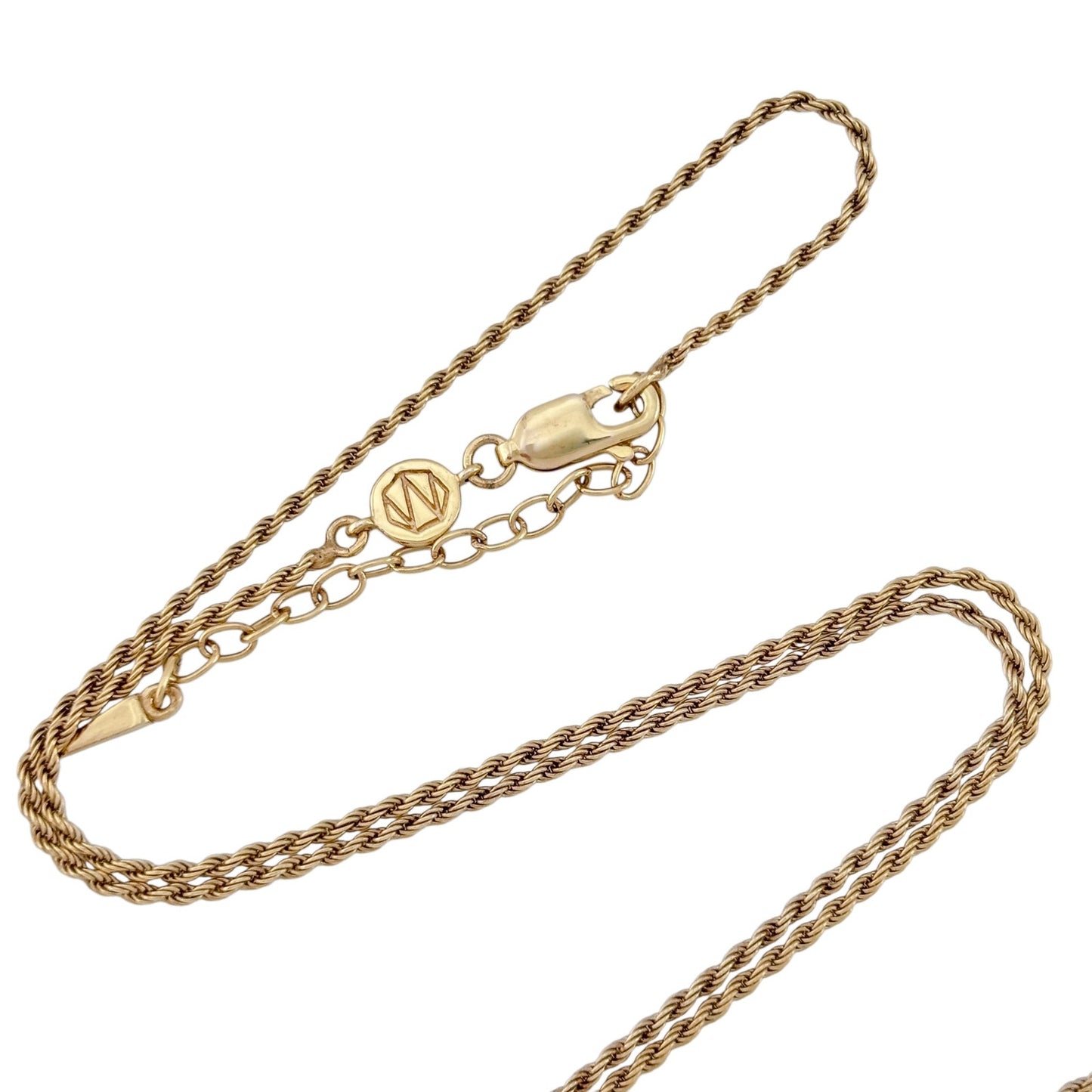 Vintage Gold-Tone Sterling Silver 925 Rope Chain Necklace 18"