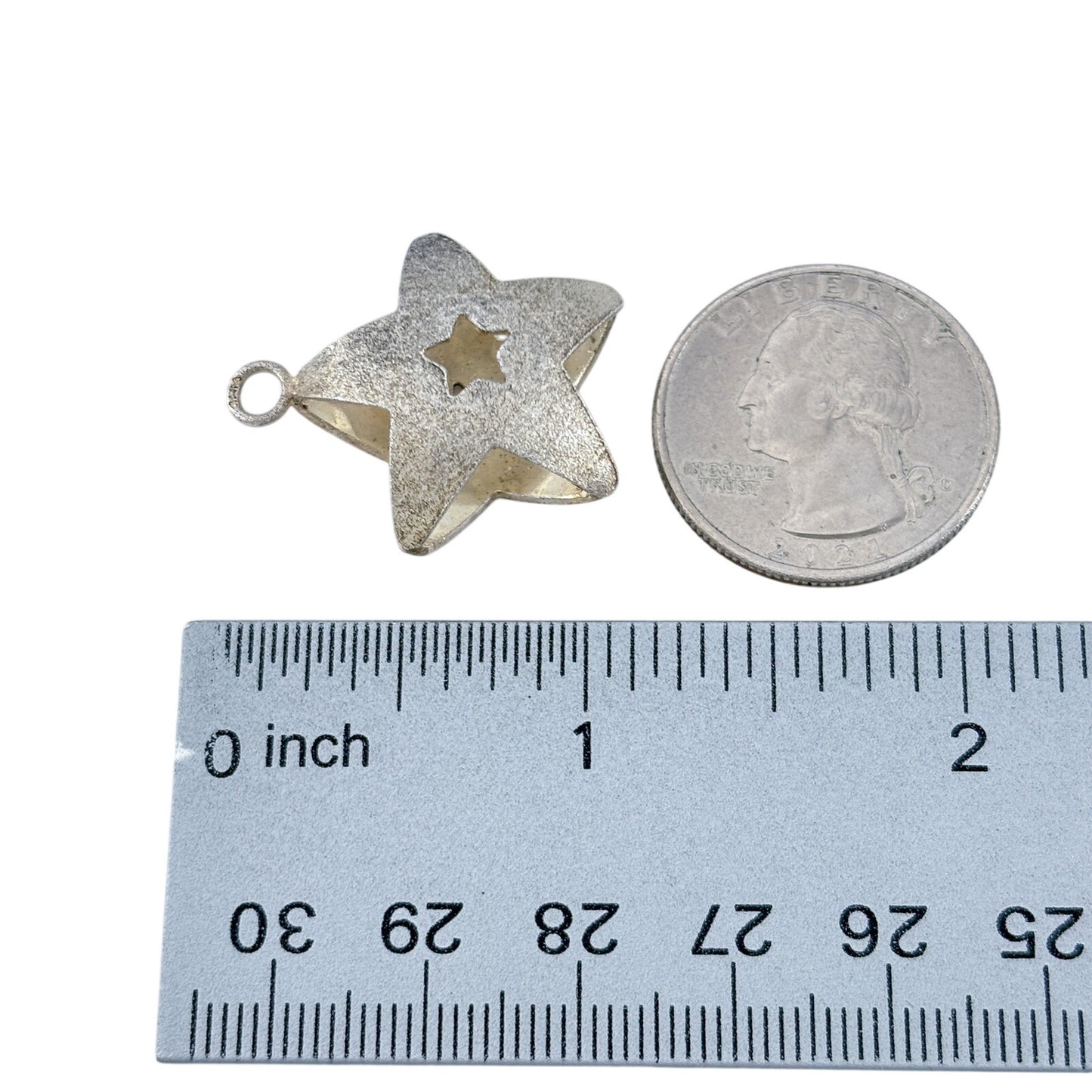 Vintage Sterling Silver 925 Star Cutout Pendant