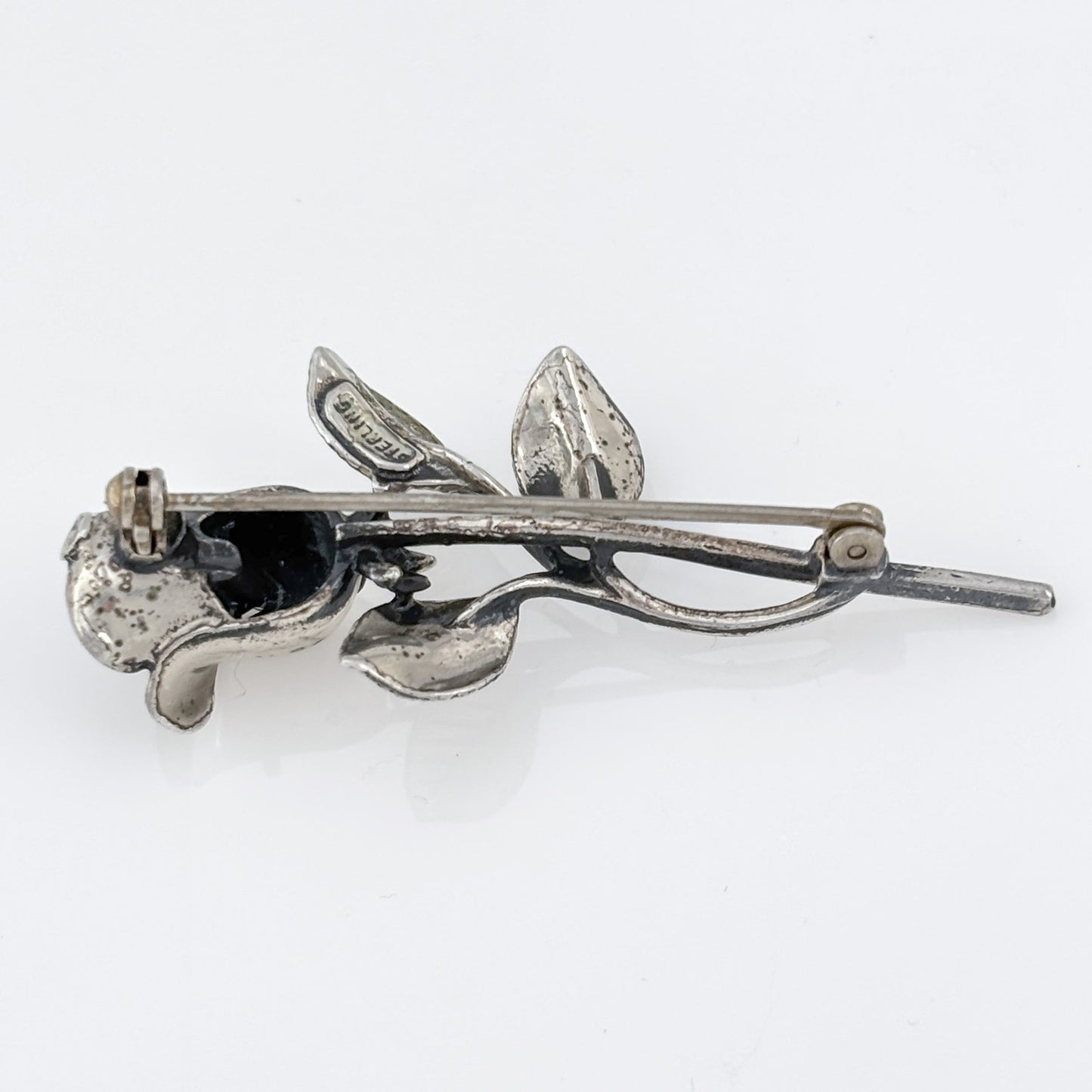 Vintage Sterling Silver 925 Rose Brooch