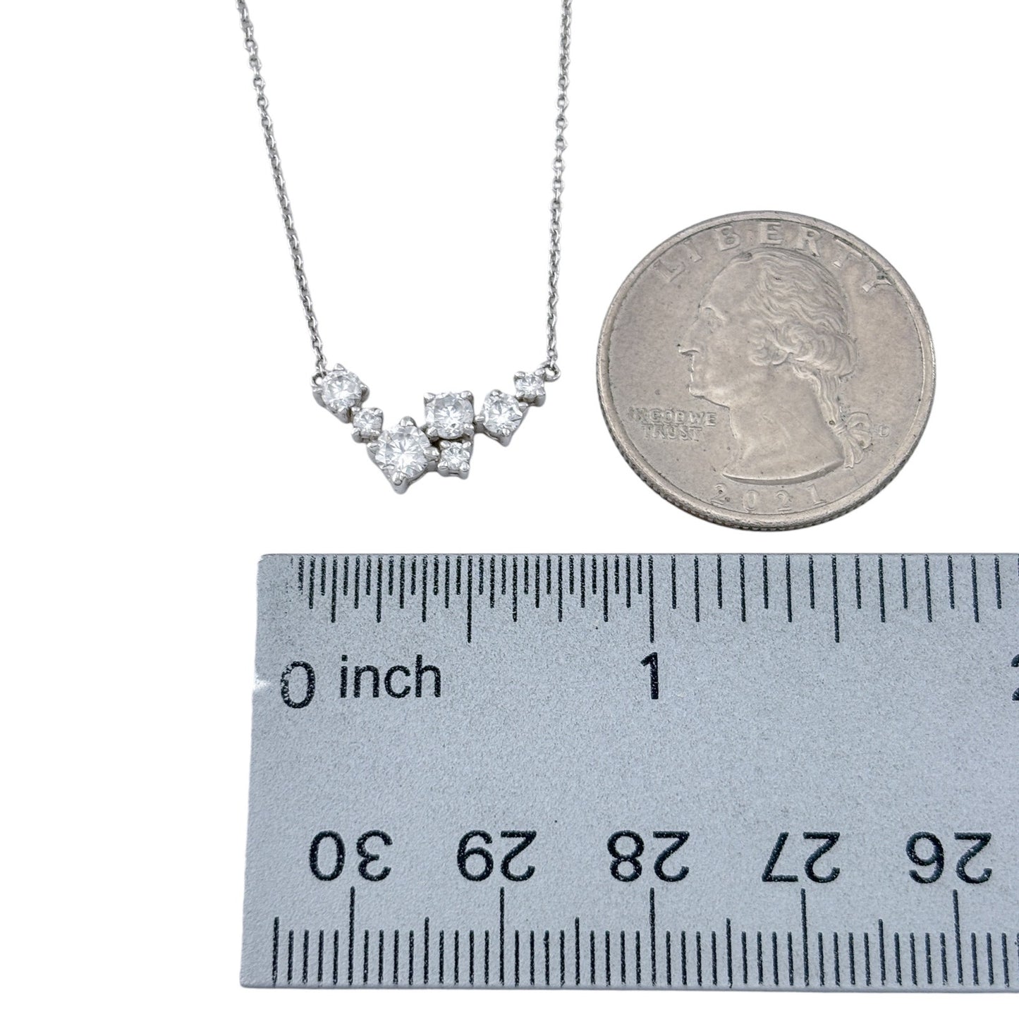 Vintage Sterling Silver 925 Cubic Zirconia Adjustable to 18" Necklace