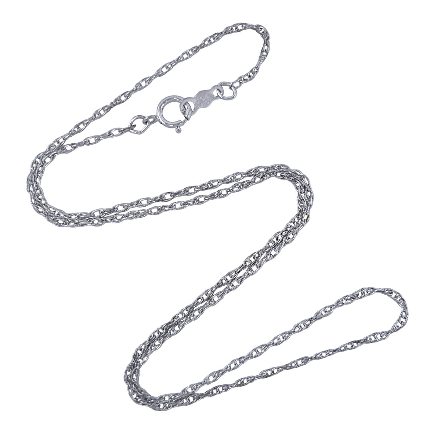 Vintage Sterling Silver 925 Rope Link Chain Necklace 15"