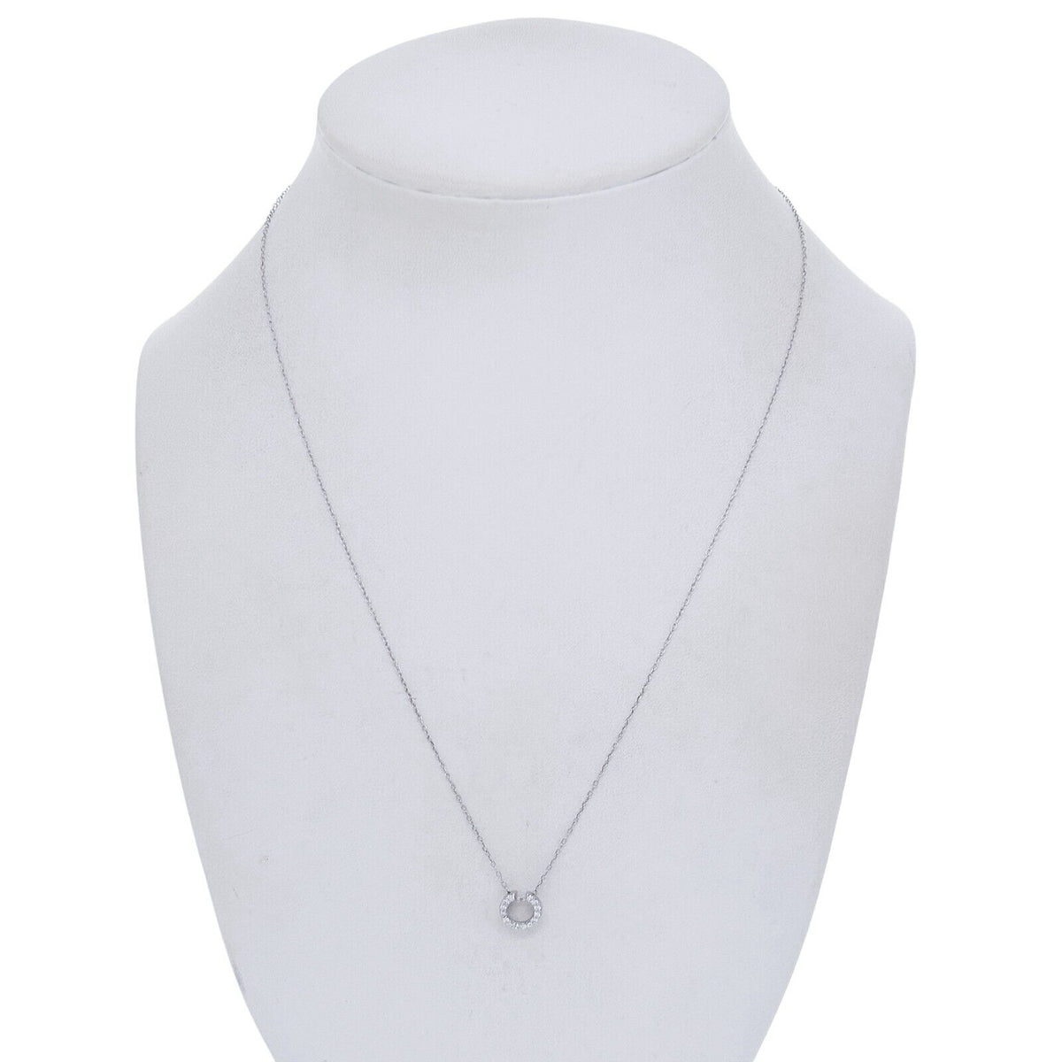 Vintage Sterling Silver 925 Cubic Zirconia Pendant Necklace 18"