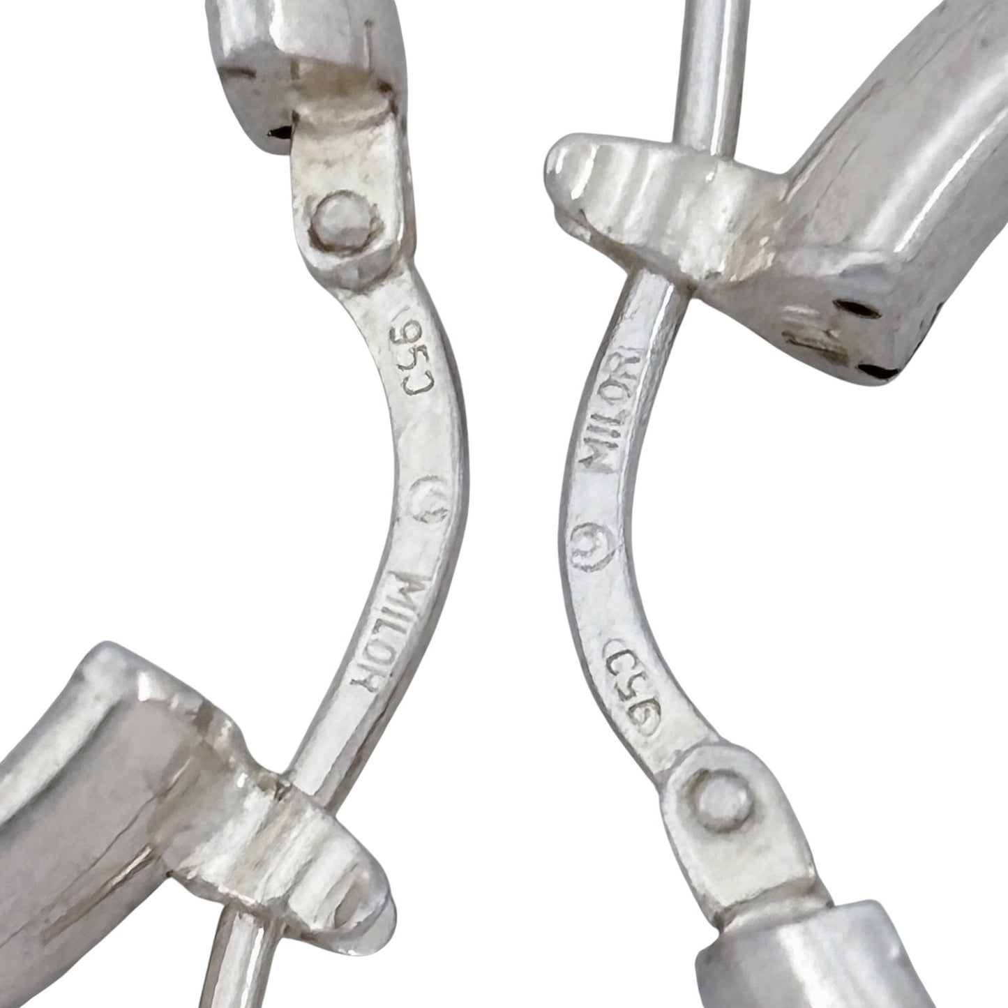 Vintage Milor Sterling Silver 950 Classic Hoop Earrings