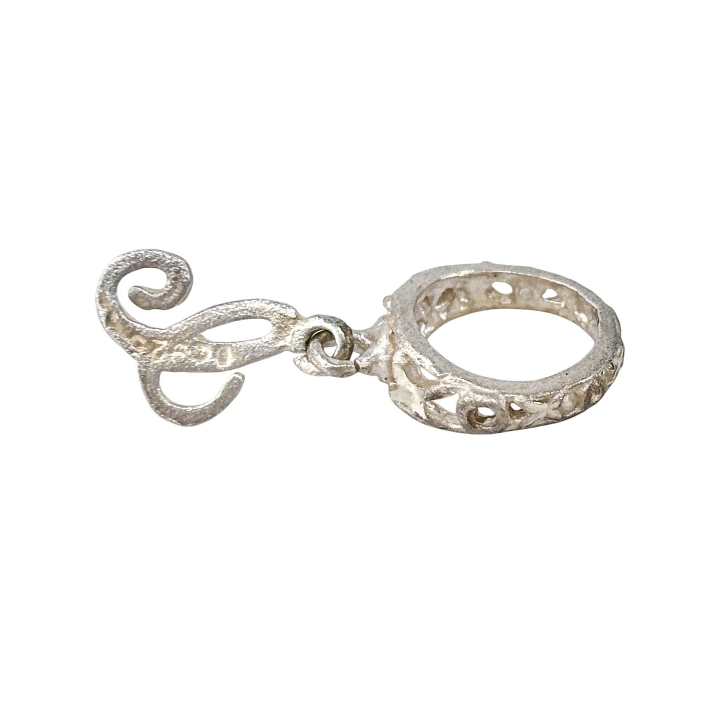 Vintage Sterling Silver 925 Alphabet Letter L Dangle Charm