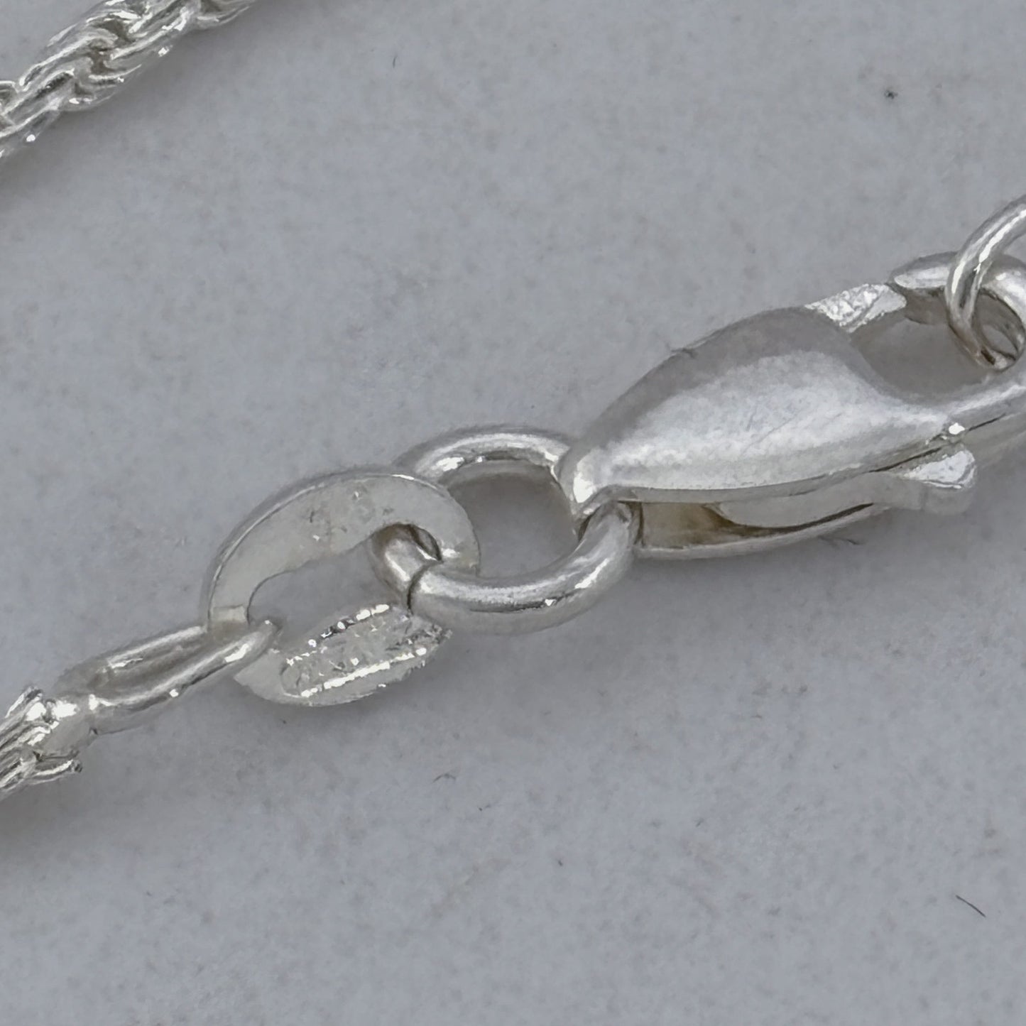 Vintage Italian Sterling Silver 925 Rope Link Chain Necklace 24"