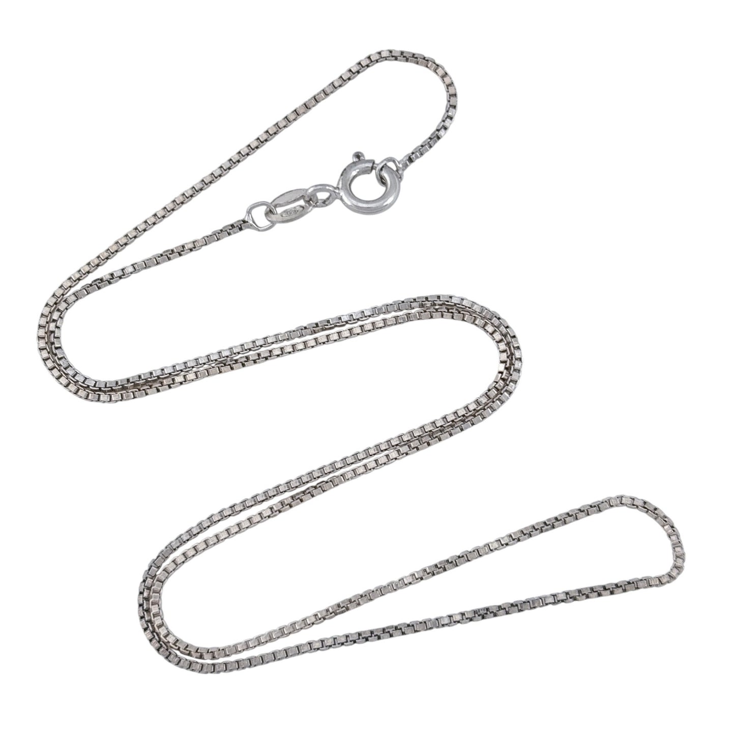 Vintage Italy Sterling Silver 925 Box Link Chain Necklace 16"