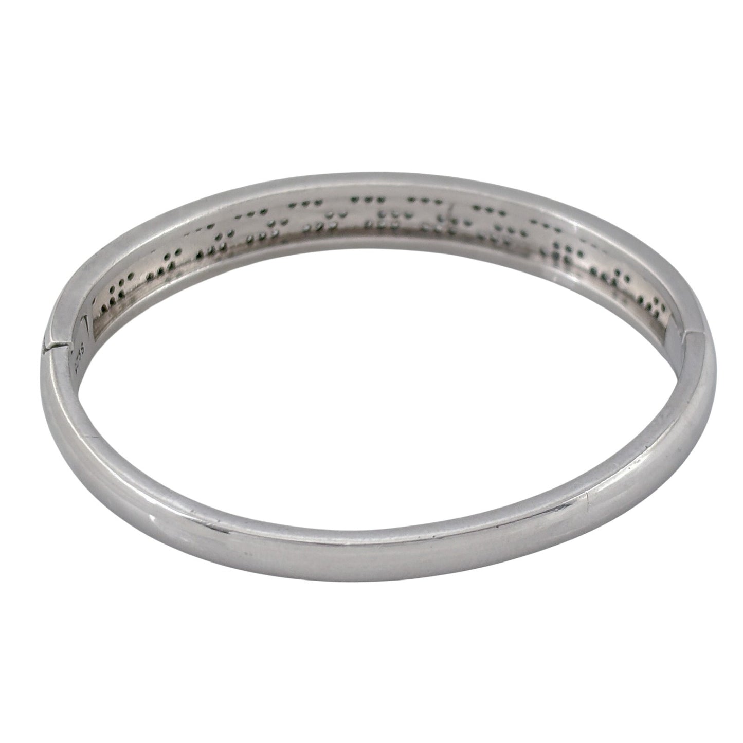 Vintage Sterling Silver 925 Diamond 1.19ctw Bangle Bracelet 6.5"