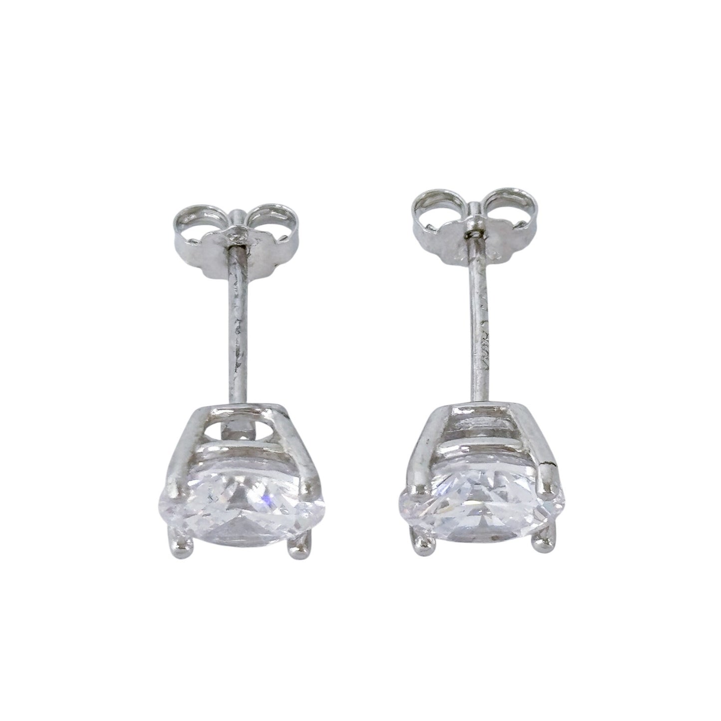 Vintage Sterling Silver 925 Cubic Zirconia Stud Earrings