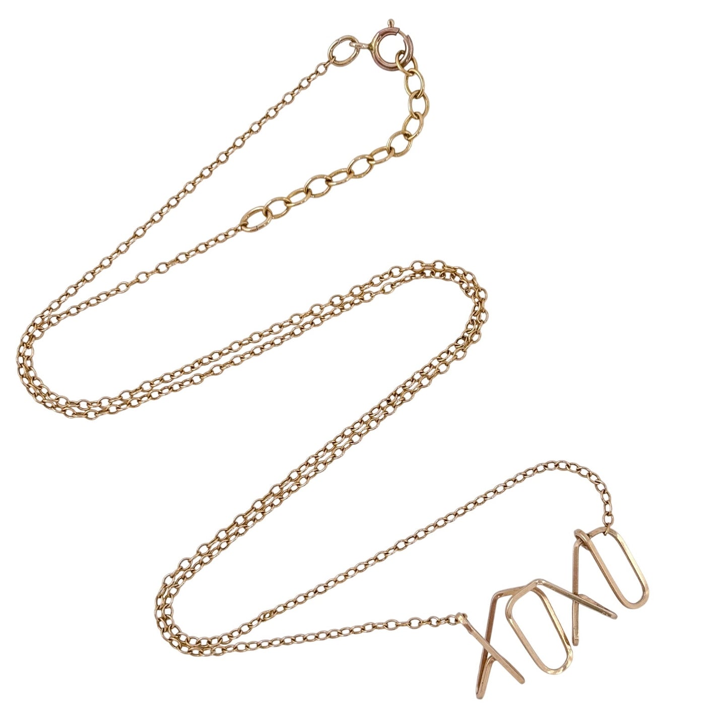 Vintage 1/20 14K Gold-Filled XOXO Necklace 17-18"