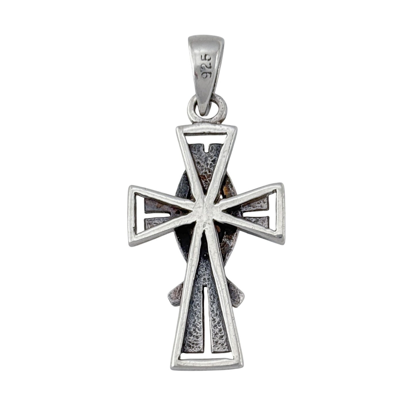 Vintage Sterling Silver 925 Christian Fish Cross Pendant
