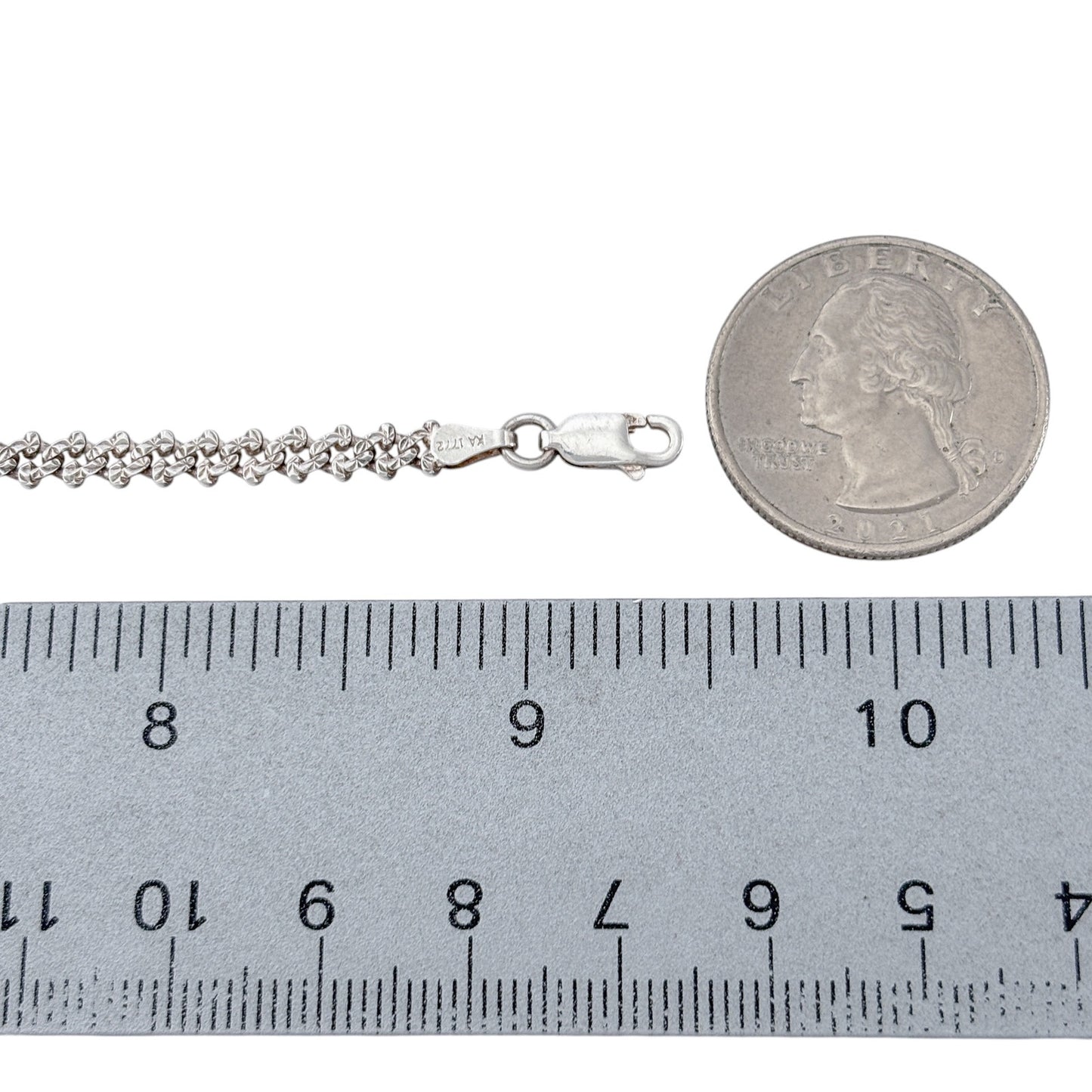 Vintage Sterling Silver 925 Italian Chain Anklet 9.5"