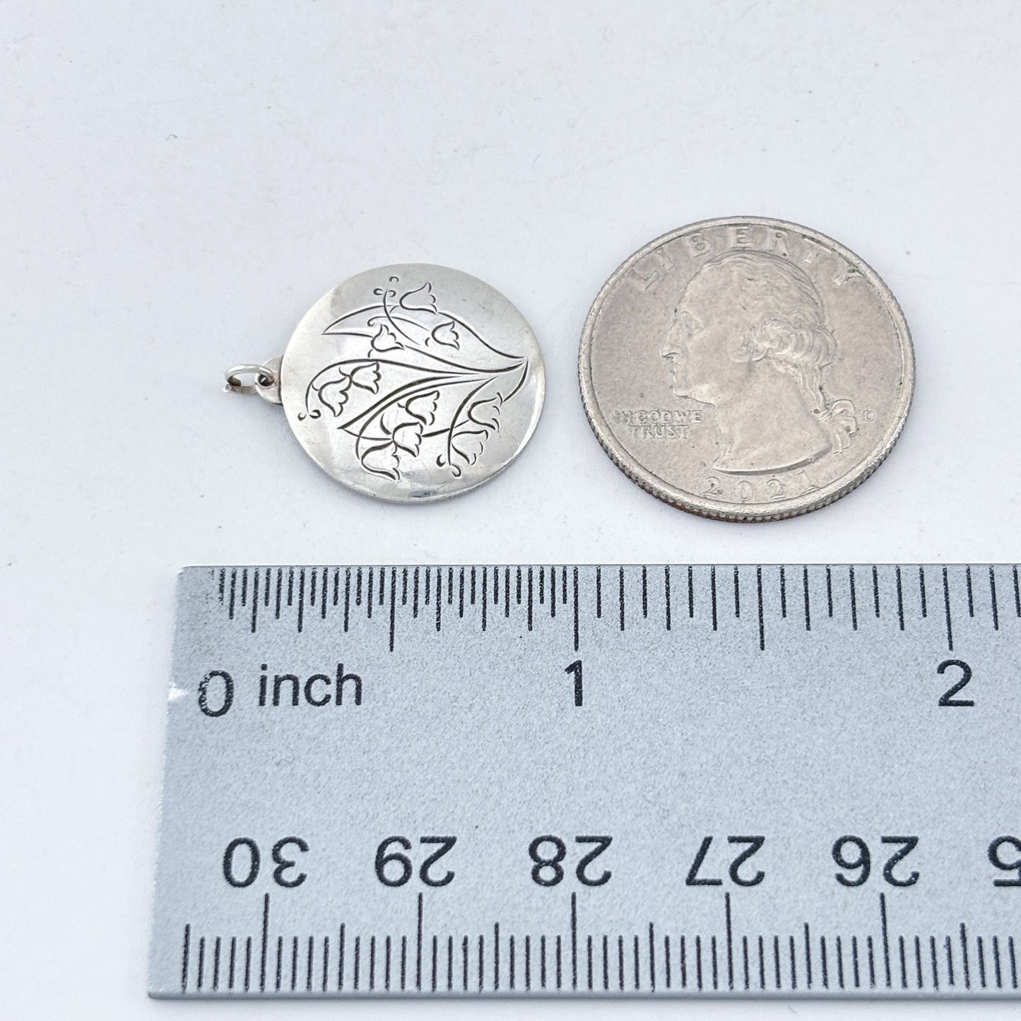Vintage Sterling Silver 925 Lily Of The Valley Pendant