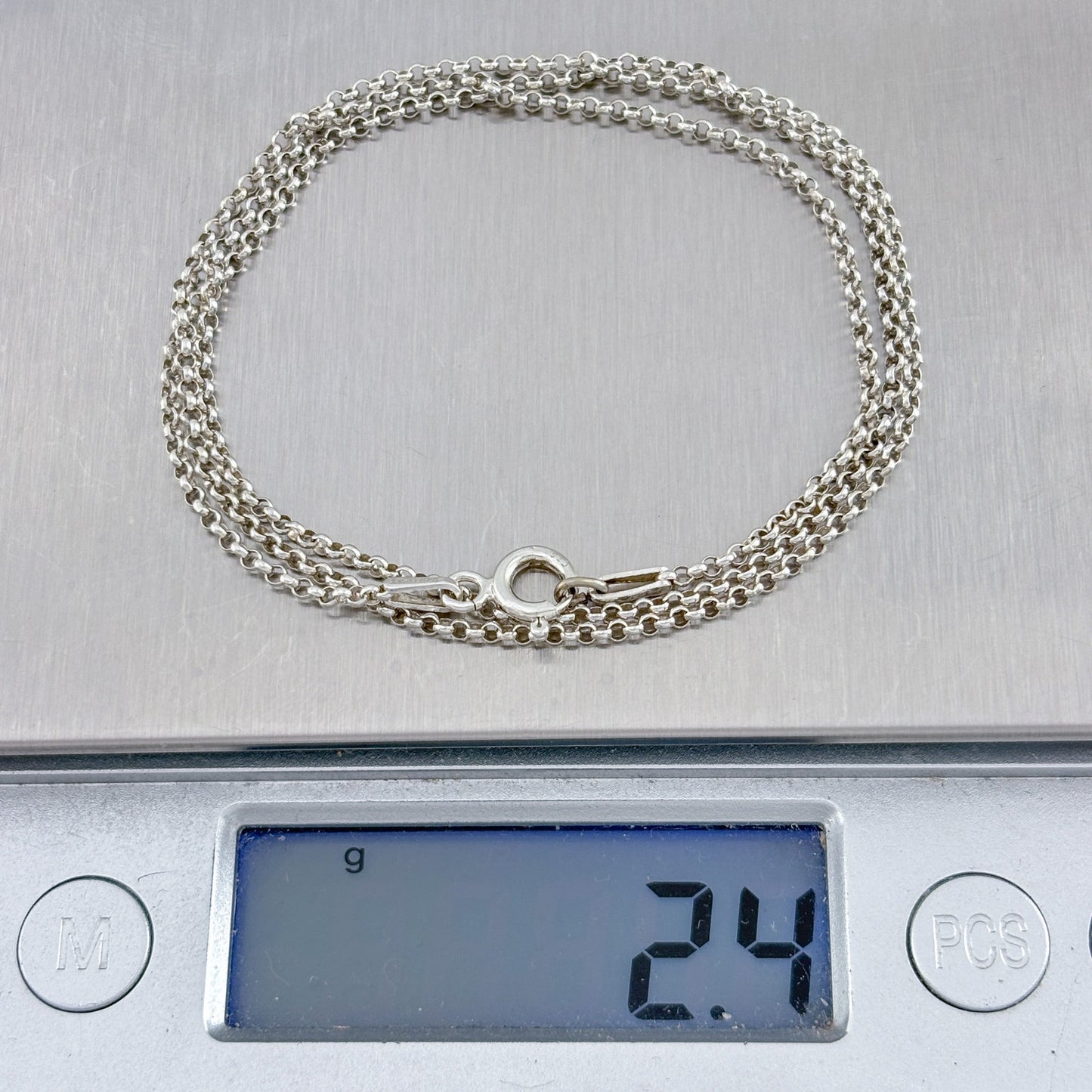 Vintage Sterling Silver 925 Italy Box Link Chain Necklace 18"