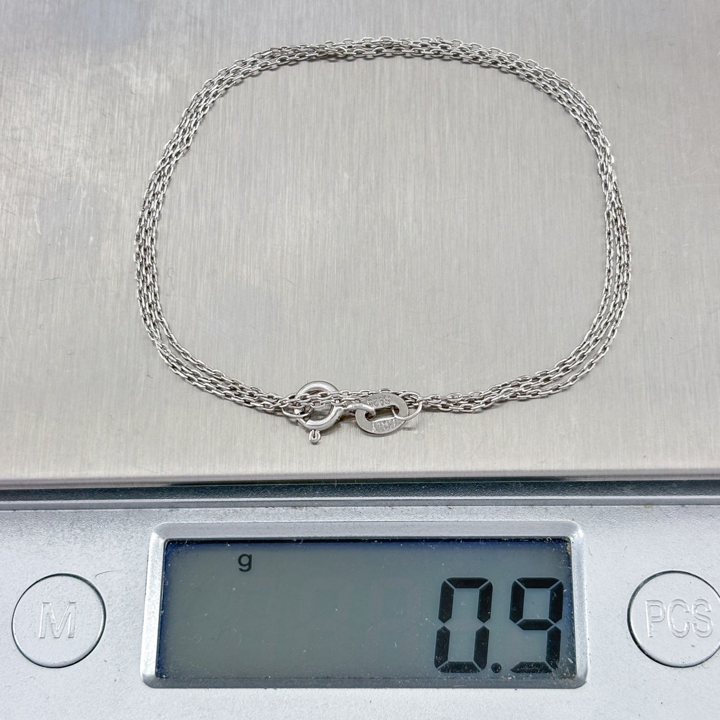 Vintage Italian Sterling Silver 925 Cable Chain Necklace 18"