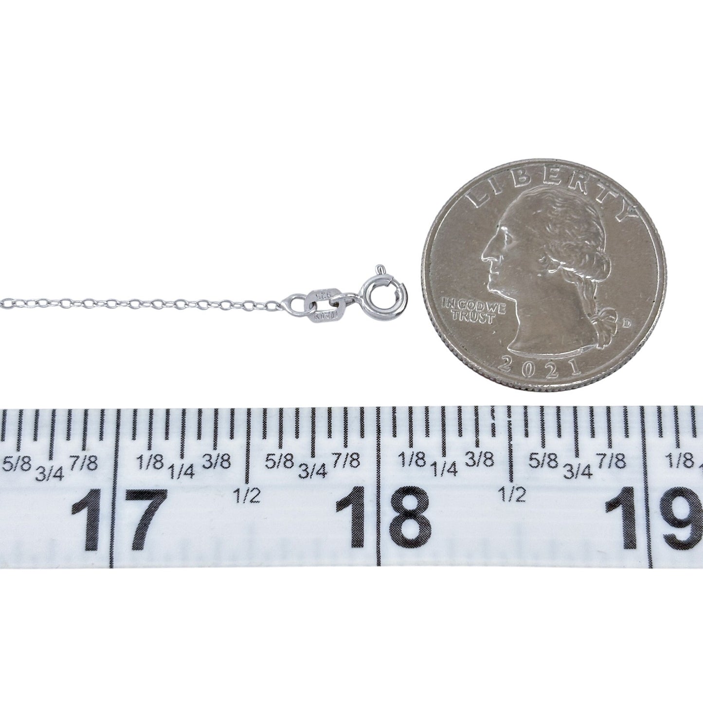 Vintage Italy Sterling Silver 925 Cable Link Chain Necklace 18"