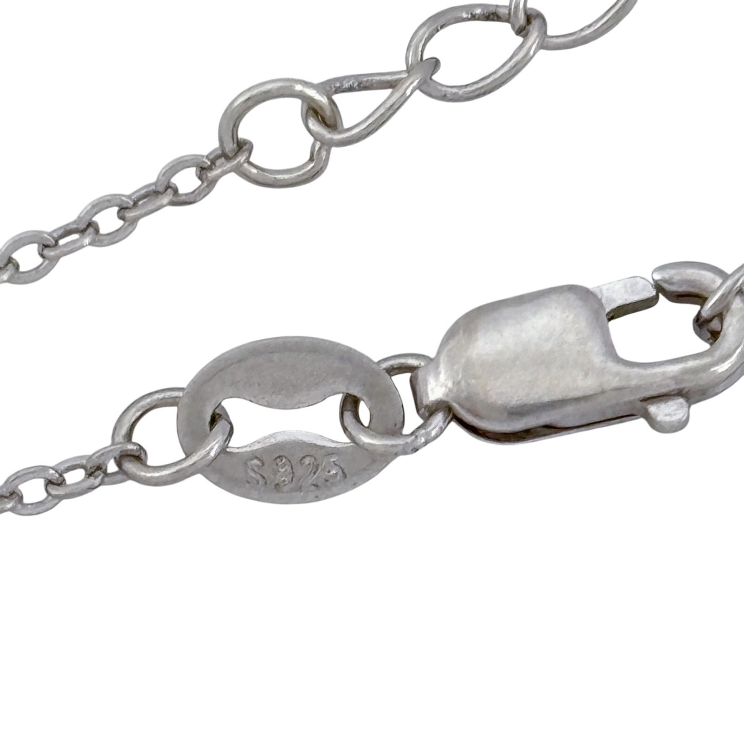 Vintage Sterling Silver 925 Cable Link Chain Necklace 18.5"-20.5"