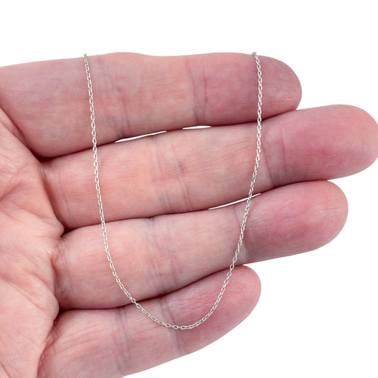 Vintage Sterling Silver 925 Cable Link Chain Necklace 16"