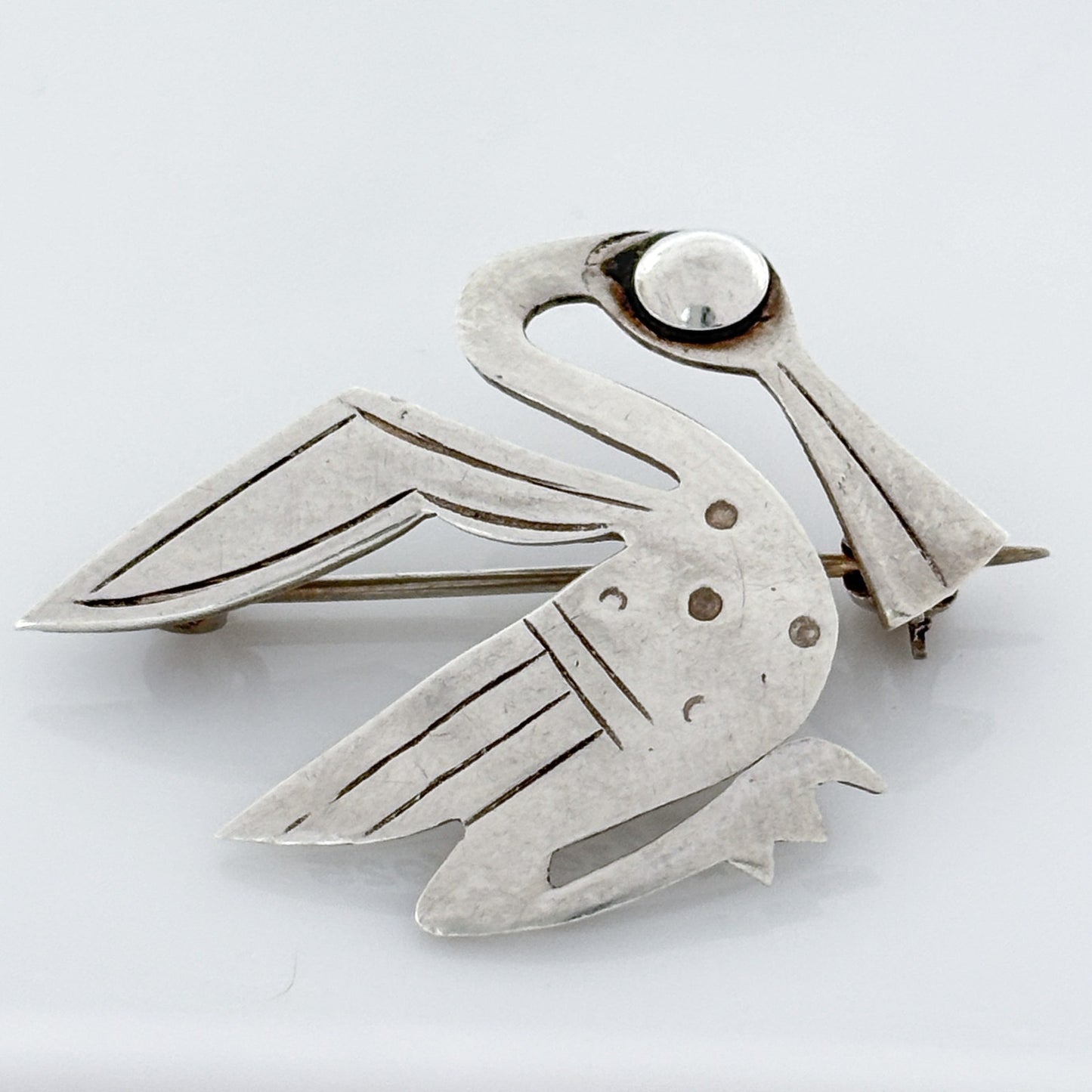 Vintage Sterling Silver 925 Peru Pelican Brooch