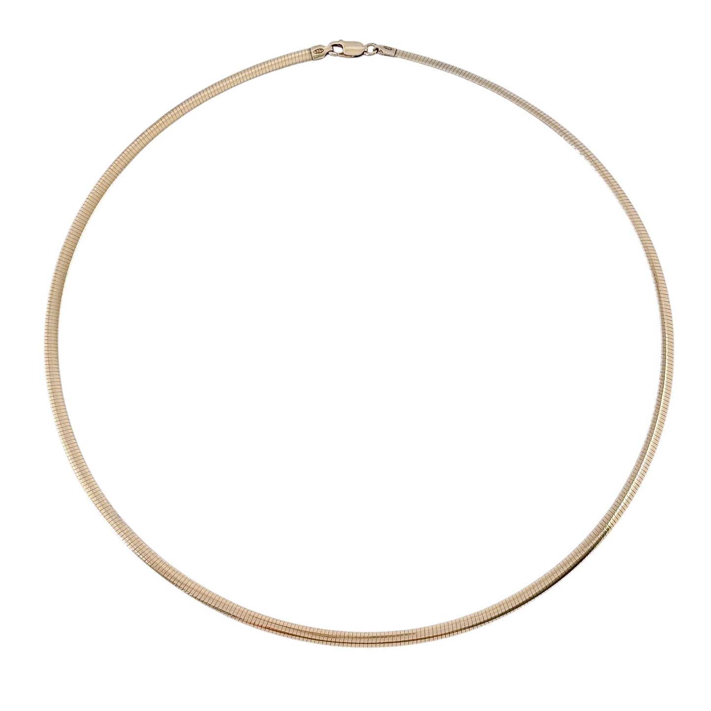 Vintage Gold-Tone Sterling Silver 925 Reversible Flat Snake Chain Necklace 20"