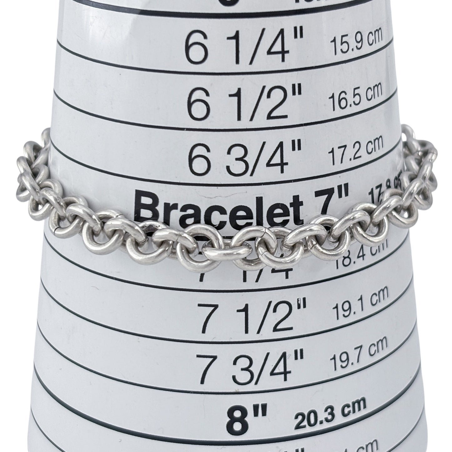 Vintage Sterling Silver 925 Chunky Chain Bracelet 7.5"