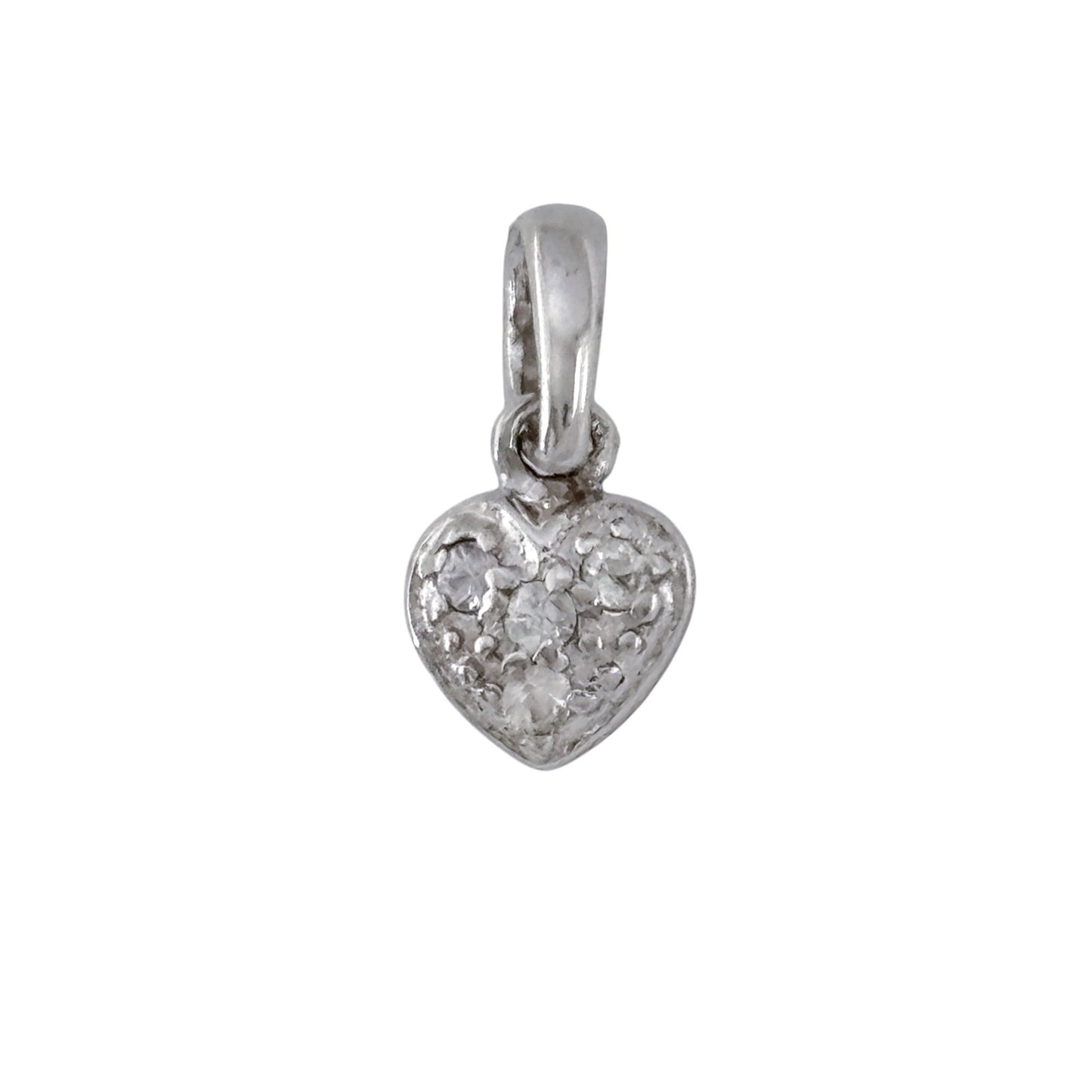 Vintage Disney Sterling Silver 925 Cubic Zirconia Heart Pendant