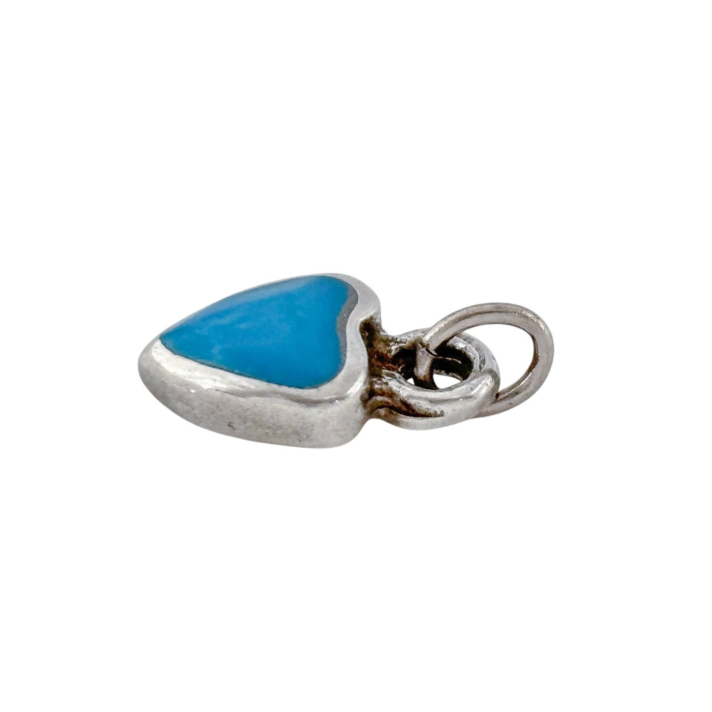 Vintage Sterling Silver 925 Turquoise Heart Pendant