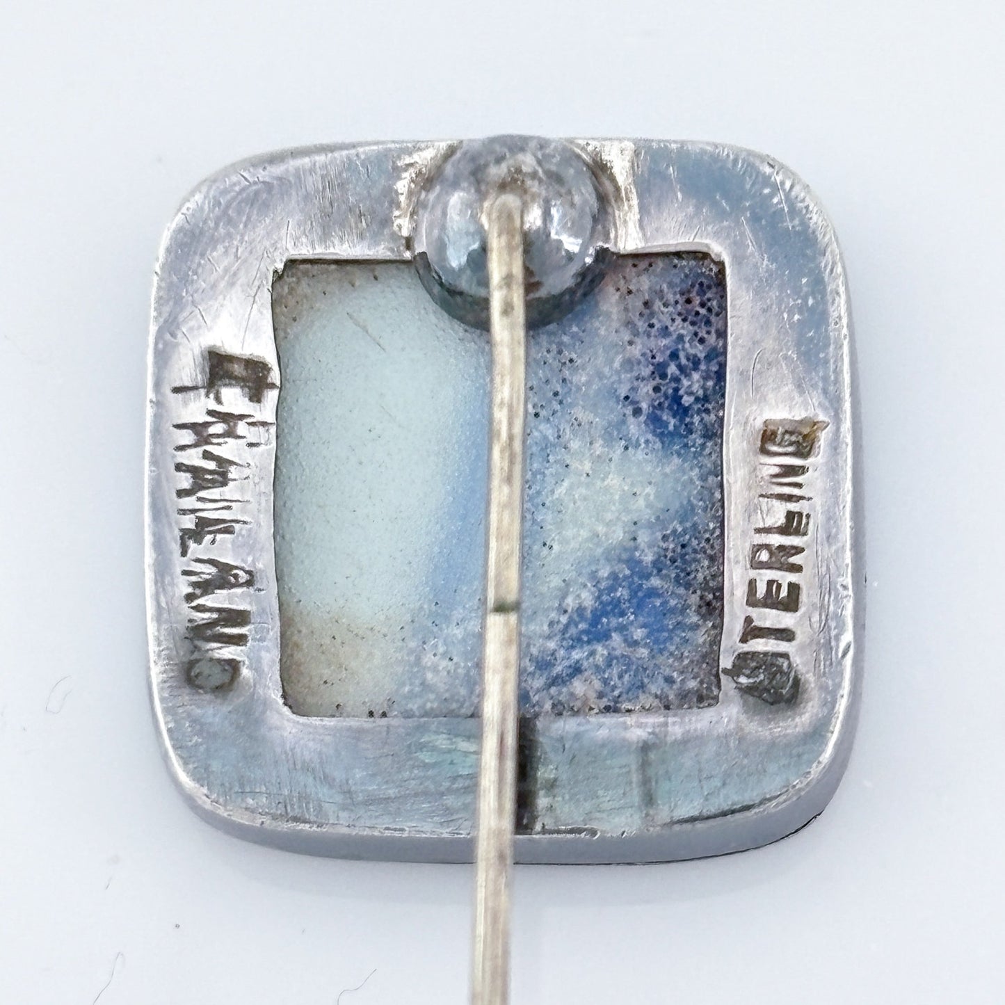 Vintage Sterling Silver 925 Porcelain Stick Pin