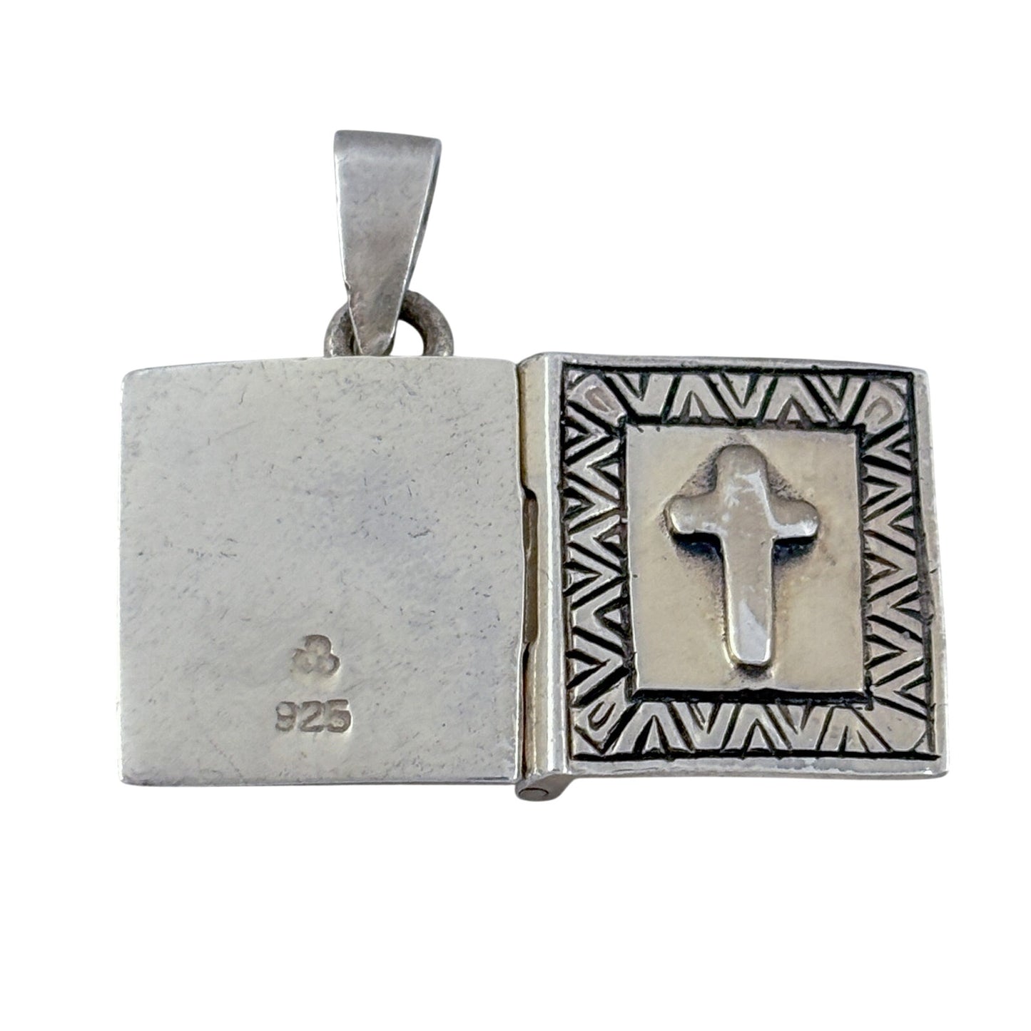 Vintage Sterling Silver 925 Bible Locket Pendant