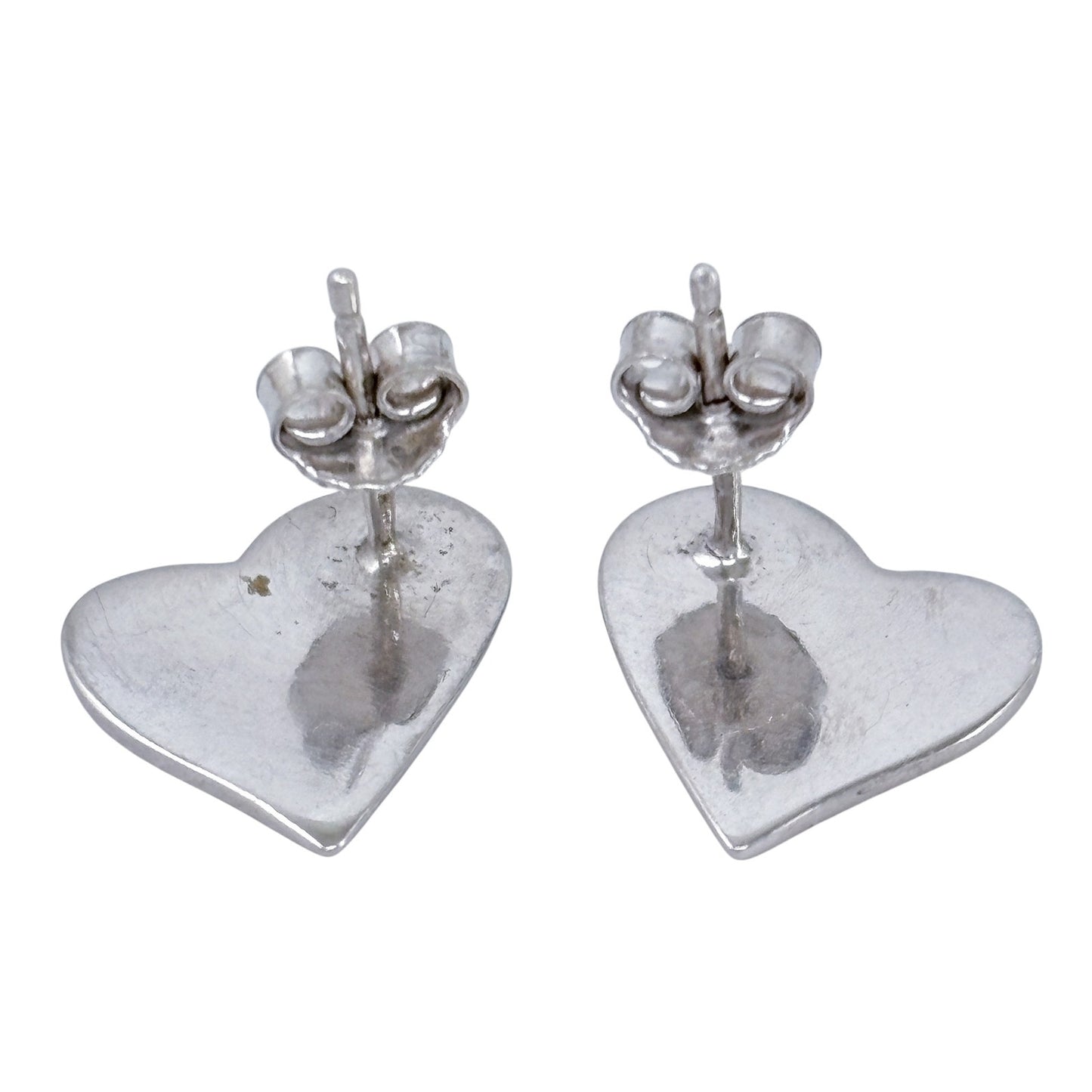 Vintage Sterling Silver 925 Heart Stud Earrings
