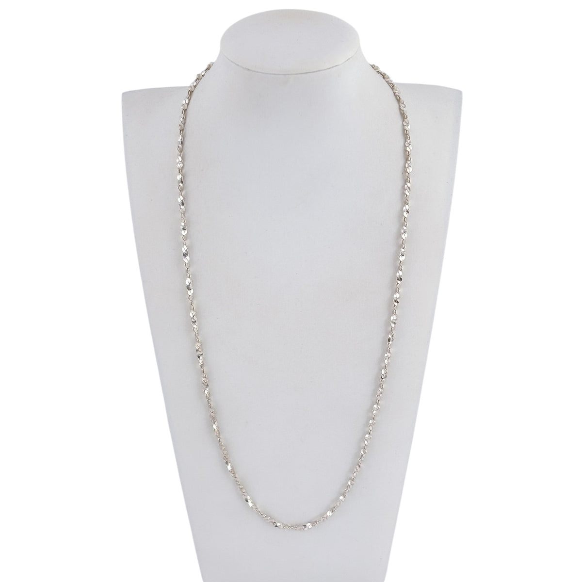 Vintage Italy Sterling Silver 925 Tinsel Link Chain Necklace 24"