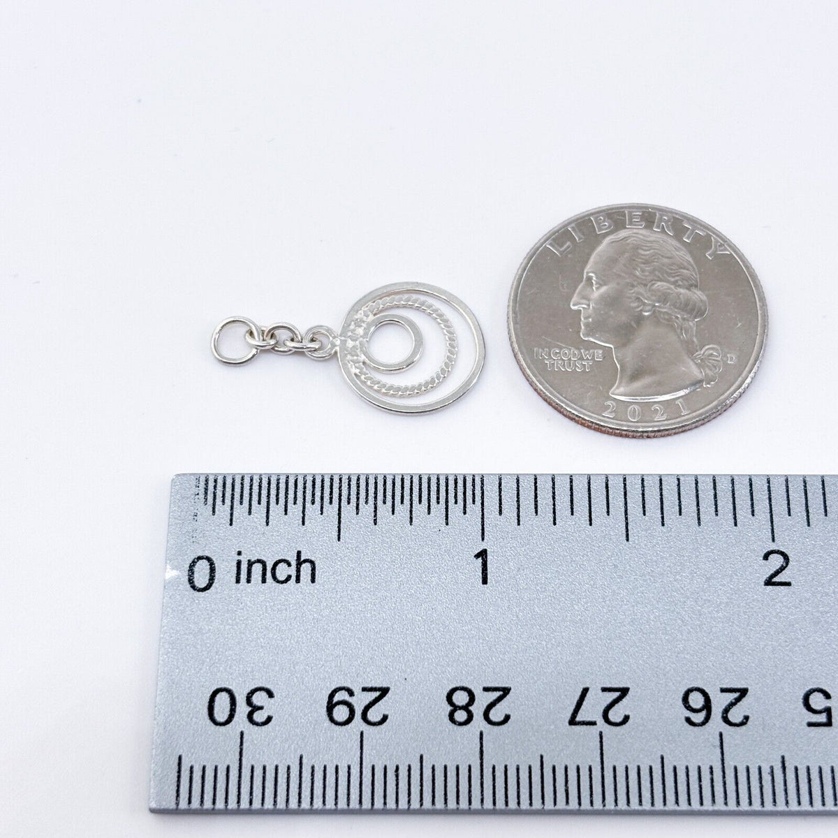 Vintage Sterling Silver 925 Geometric Circle Pendant